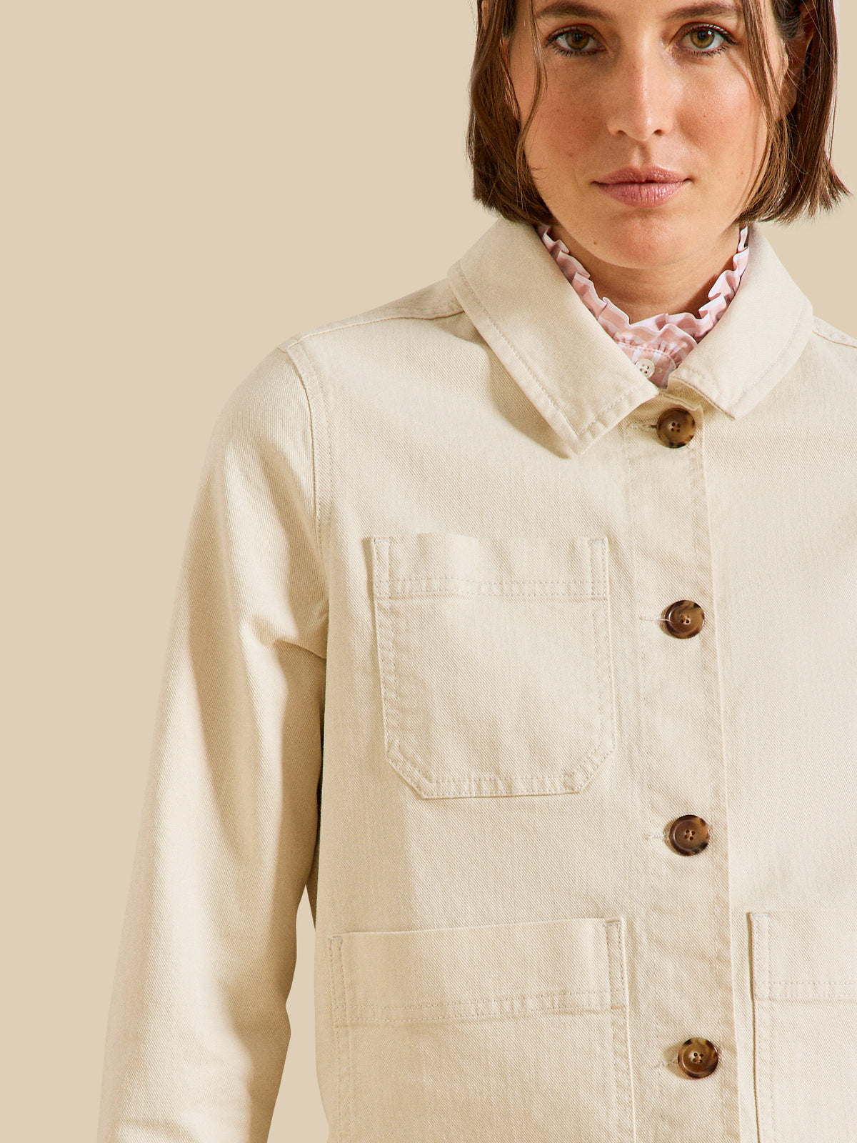 Women's cotton denim utility jacket