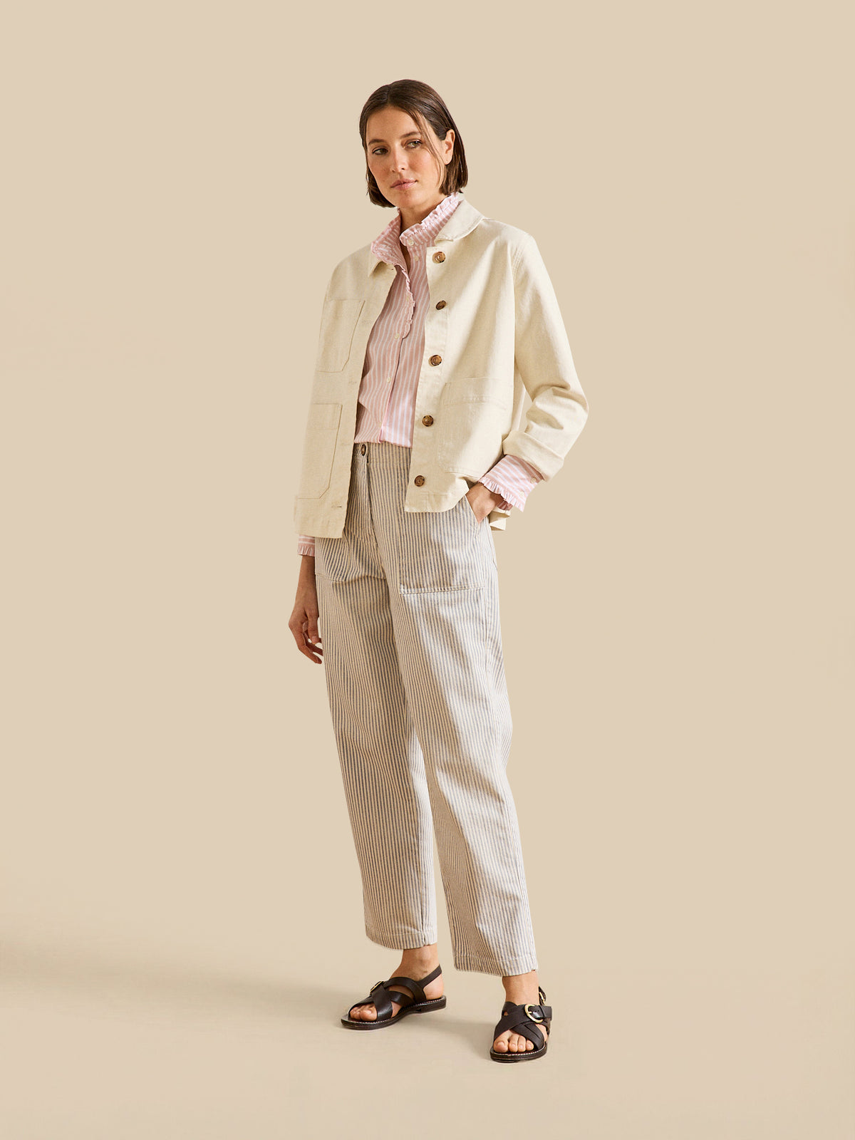Women's cotton denim utility jacket