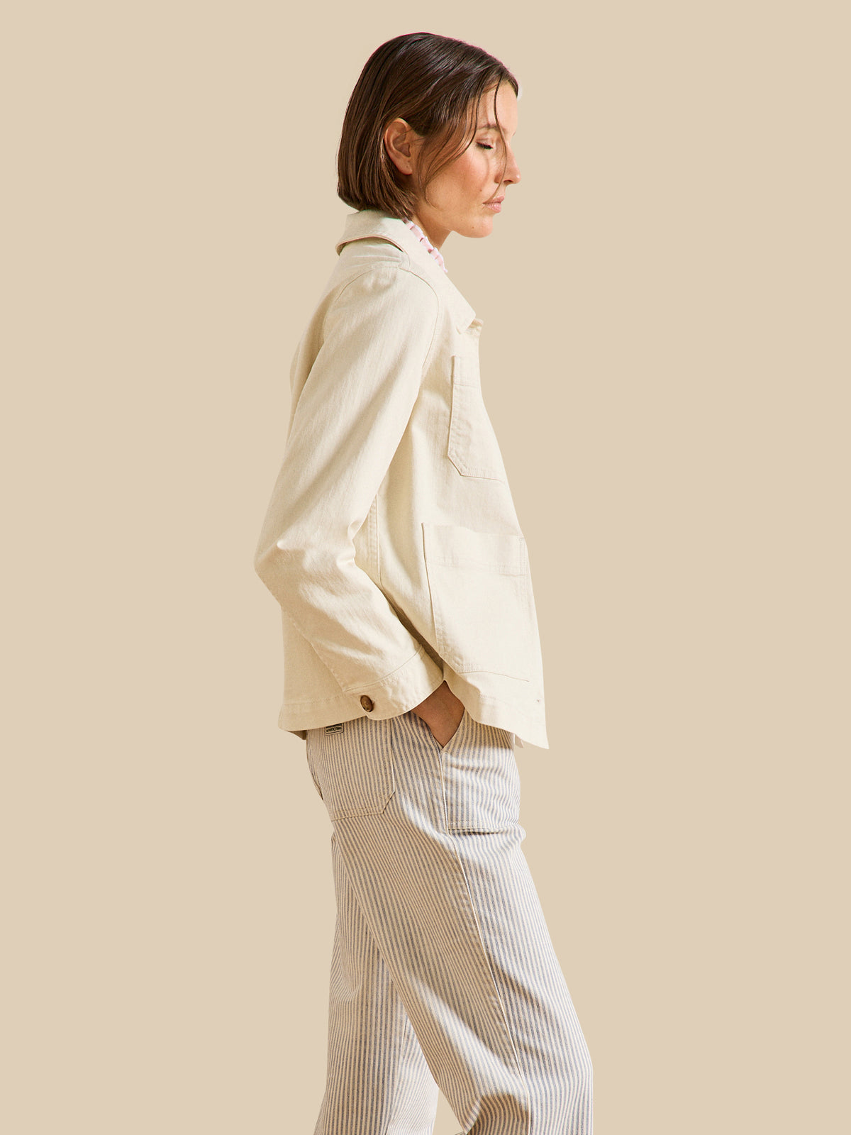 Women's cotton denim utility jacket