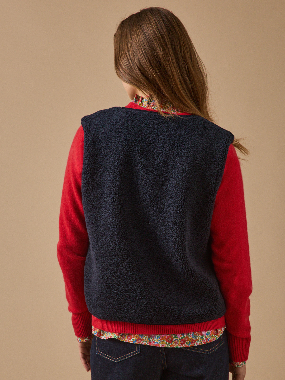 Veste sans manches en sherpa femme