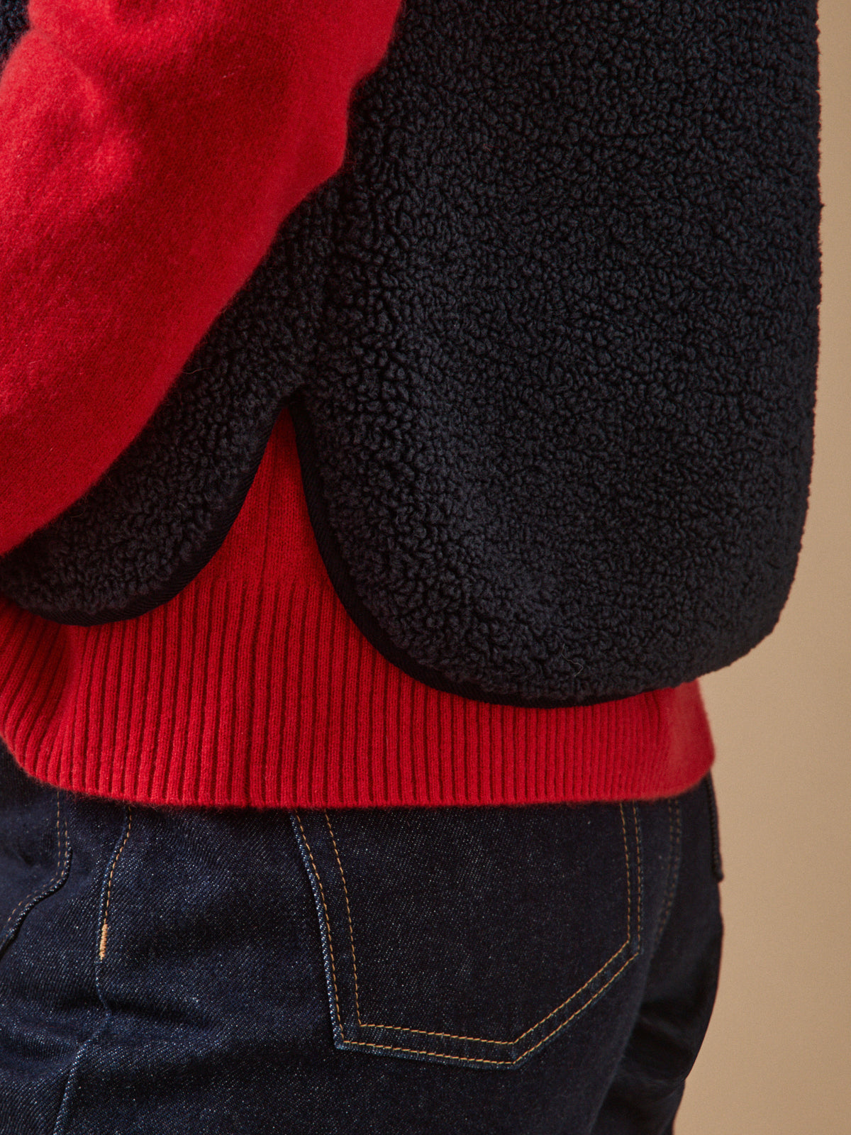 Veste sans manches en sherpa femme