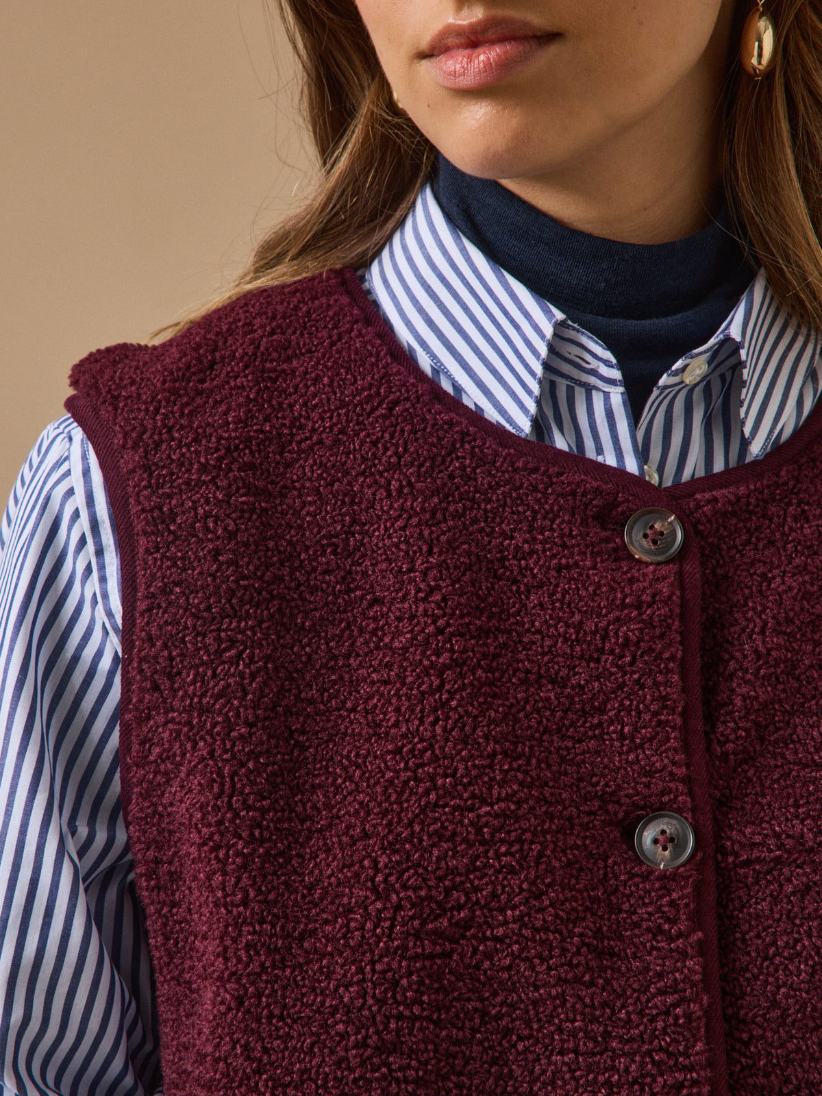 Veste sans manches en sherpa femme