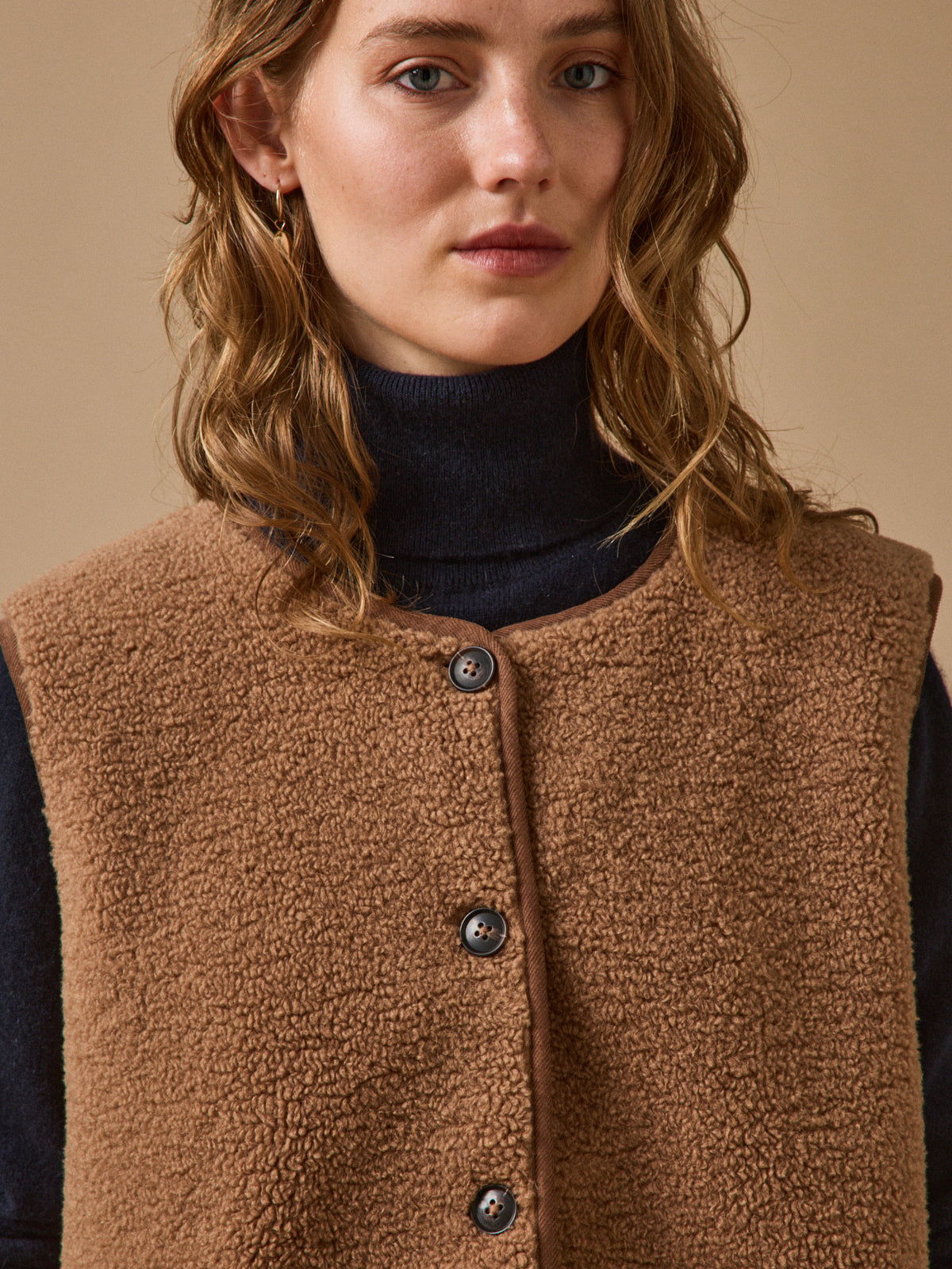 Veste sans manches en sherpa femme