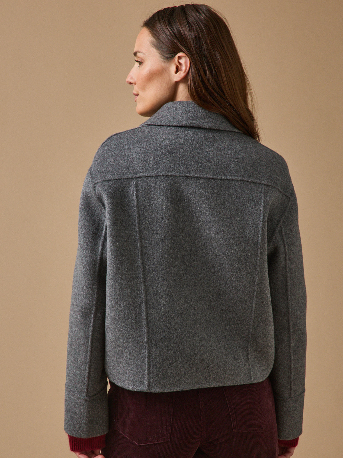 Women's double-sided woolen button jacket