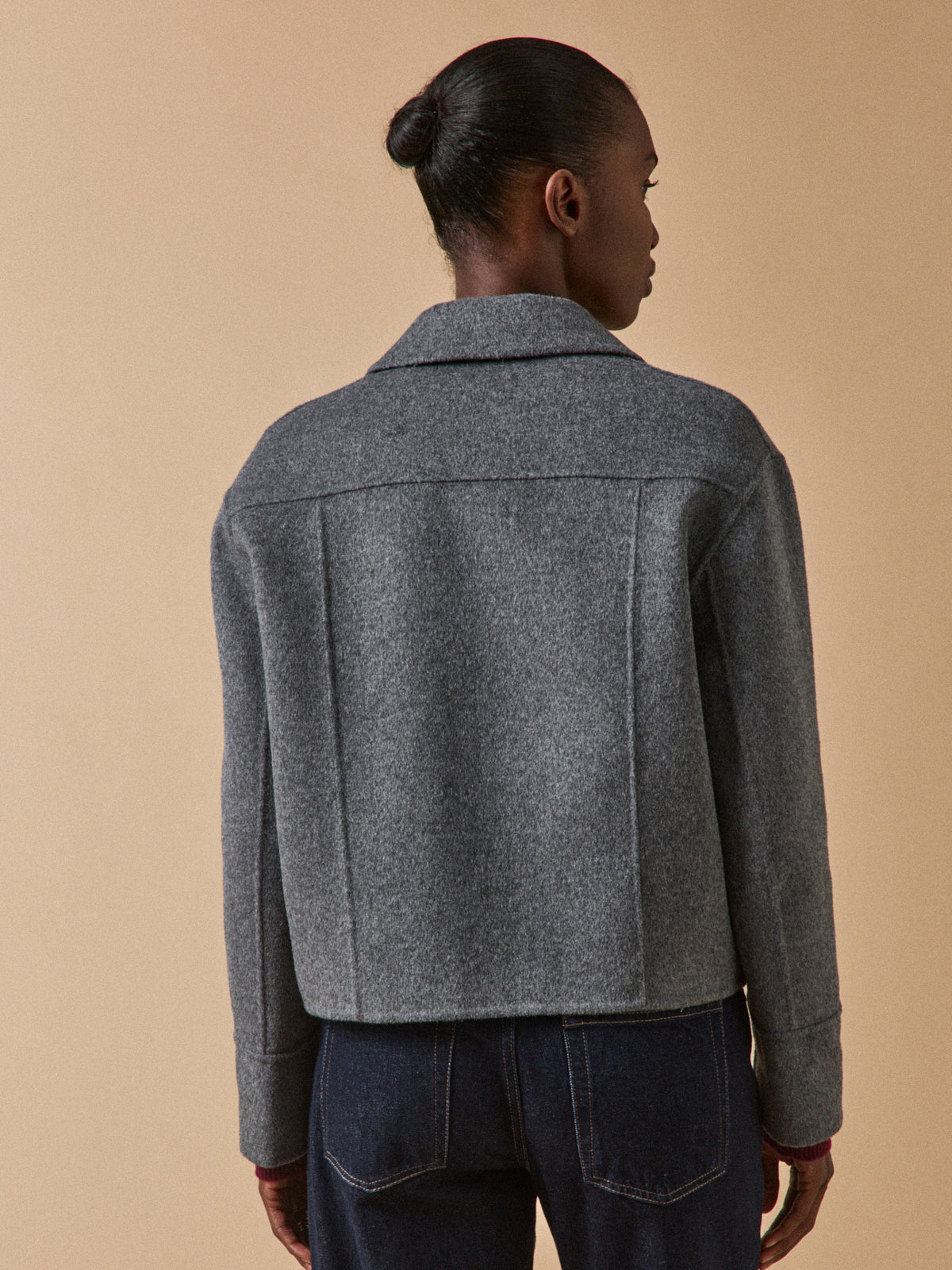 Women's double-sided woolen button jacket