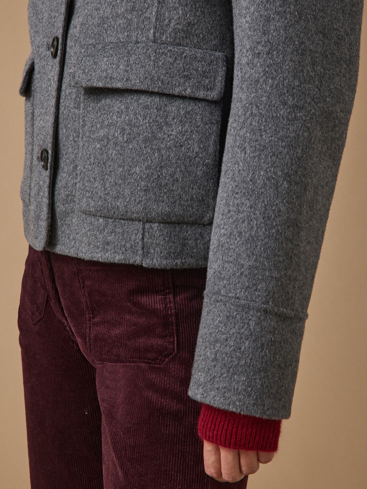Women's double-sided woolen button jacket