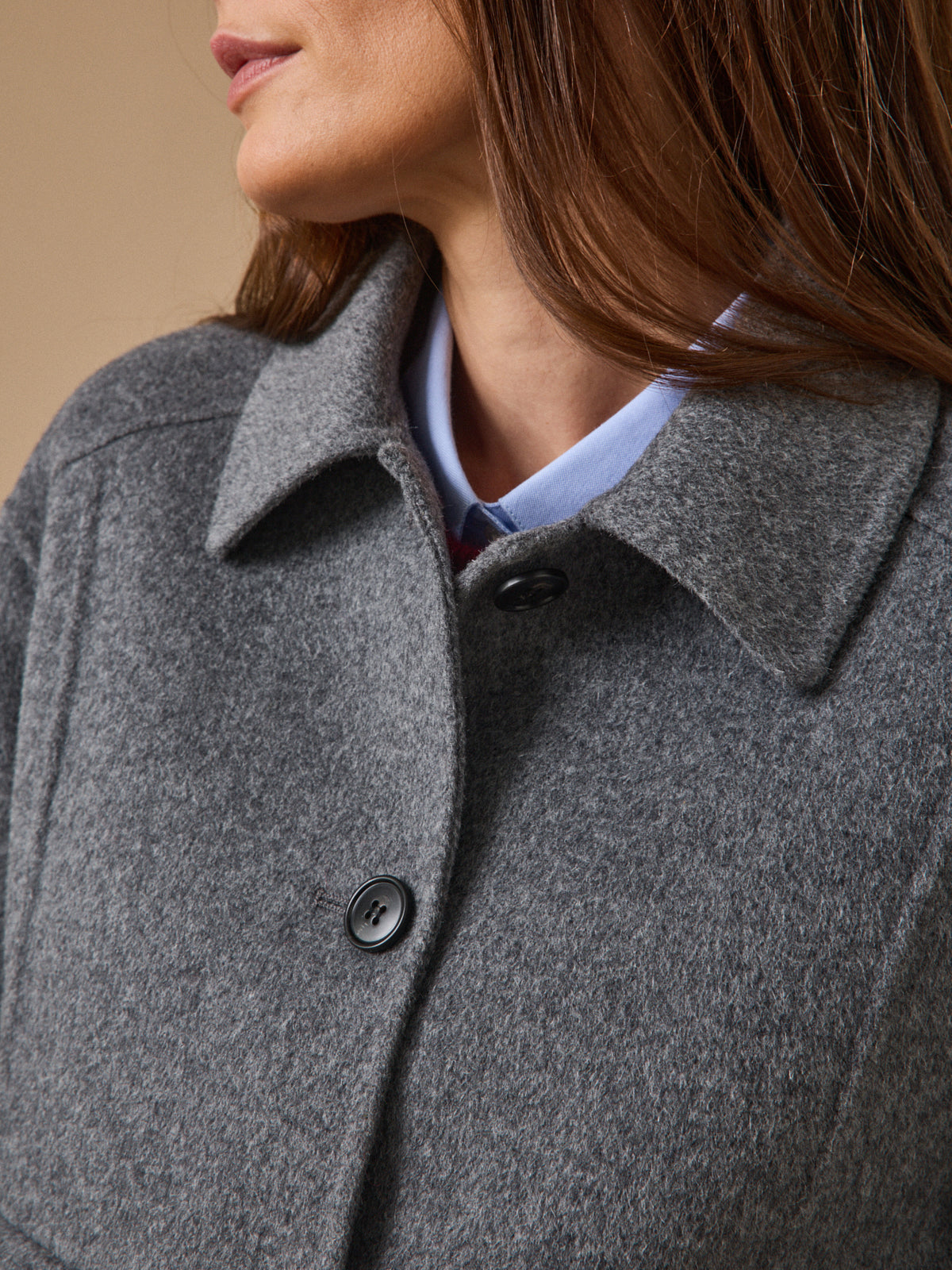 Women's double-sided woolen button jacket