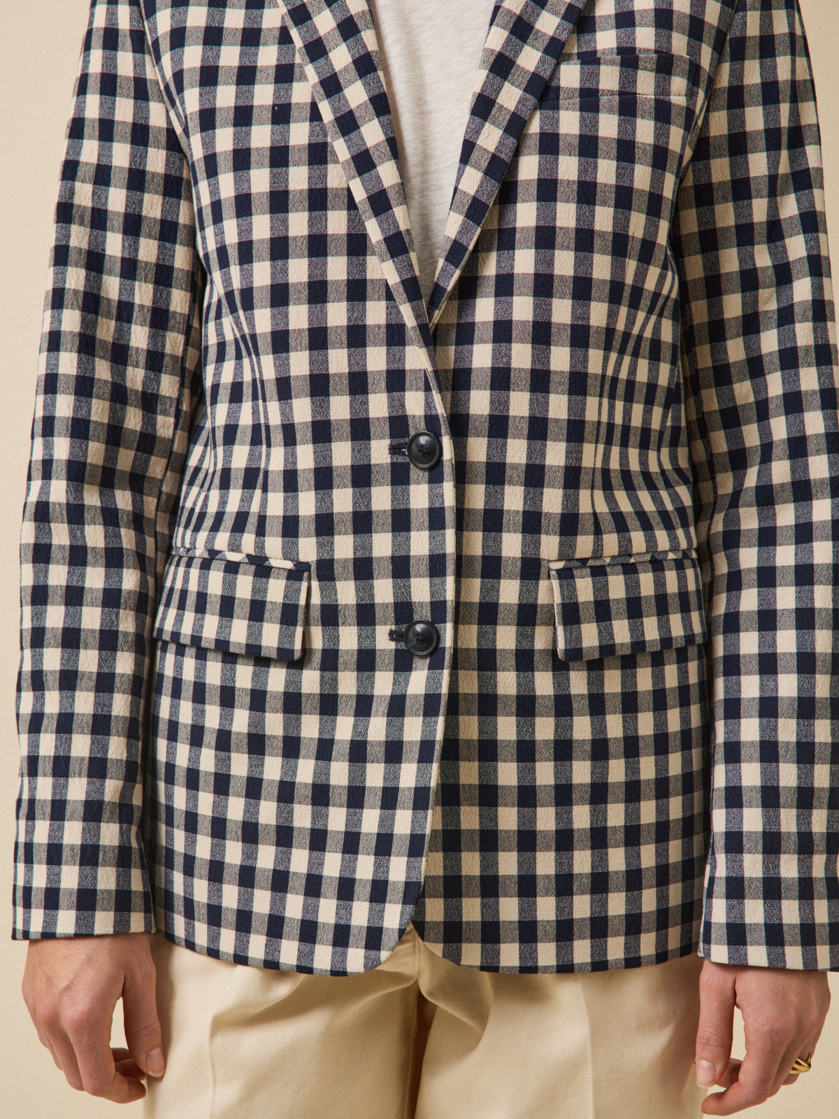 Veste tailleur vichy femme