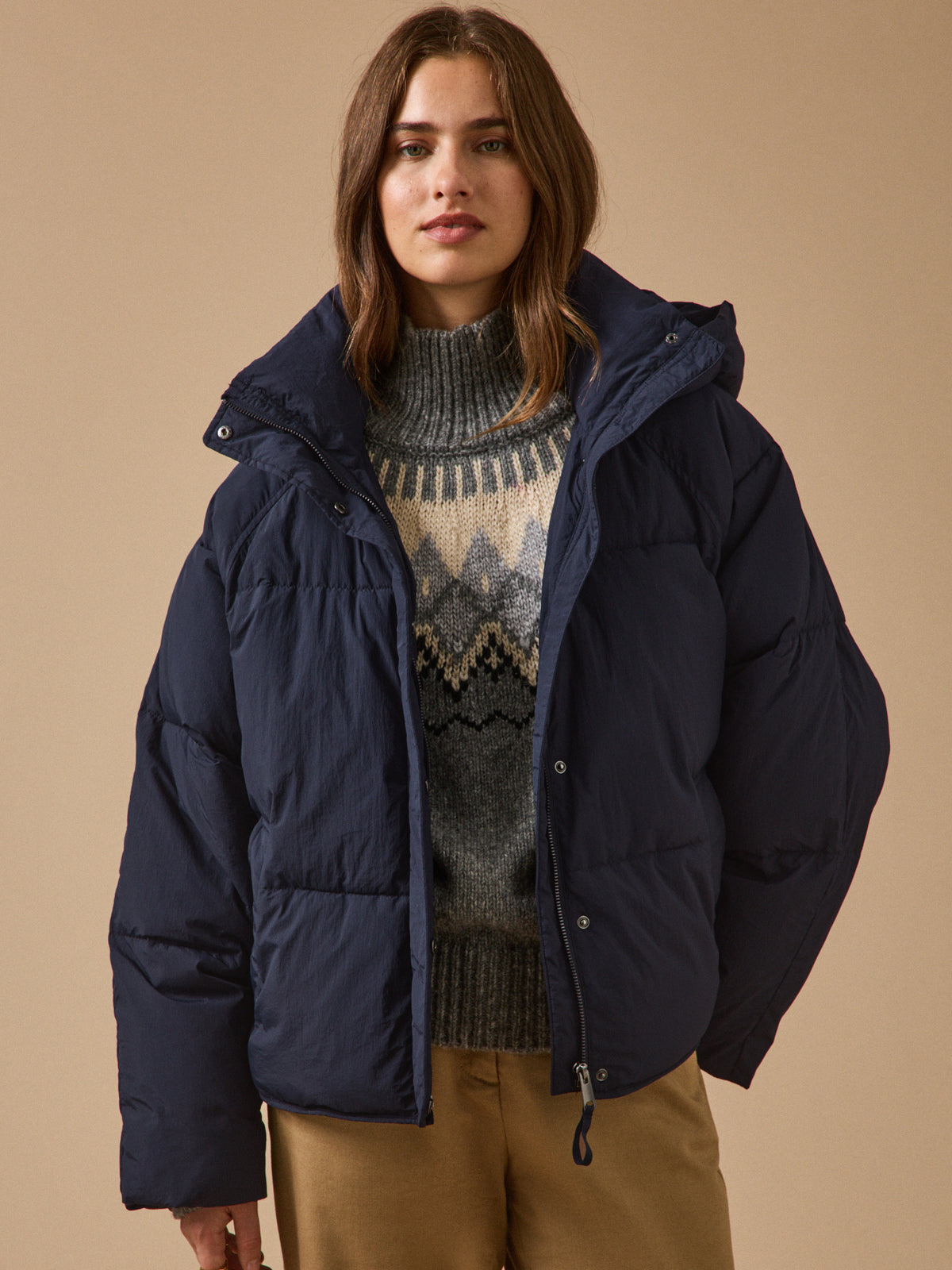 Women's short quilted puffer