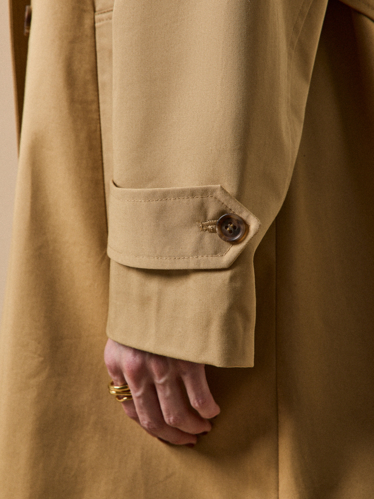 Women's long organic cotton trench coat