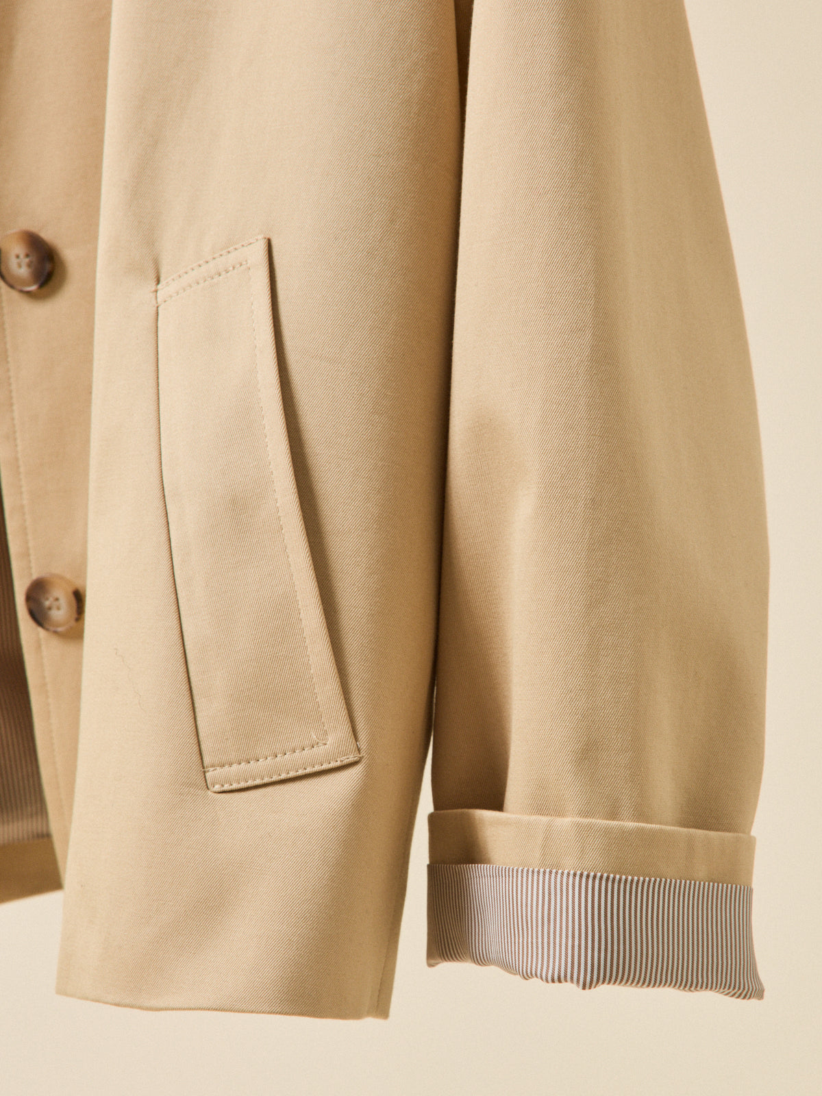Women's short organic cotton trench coat
