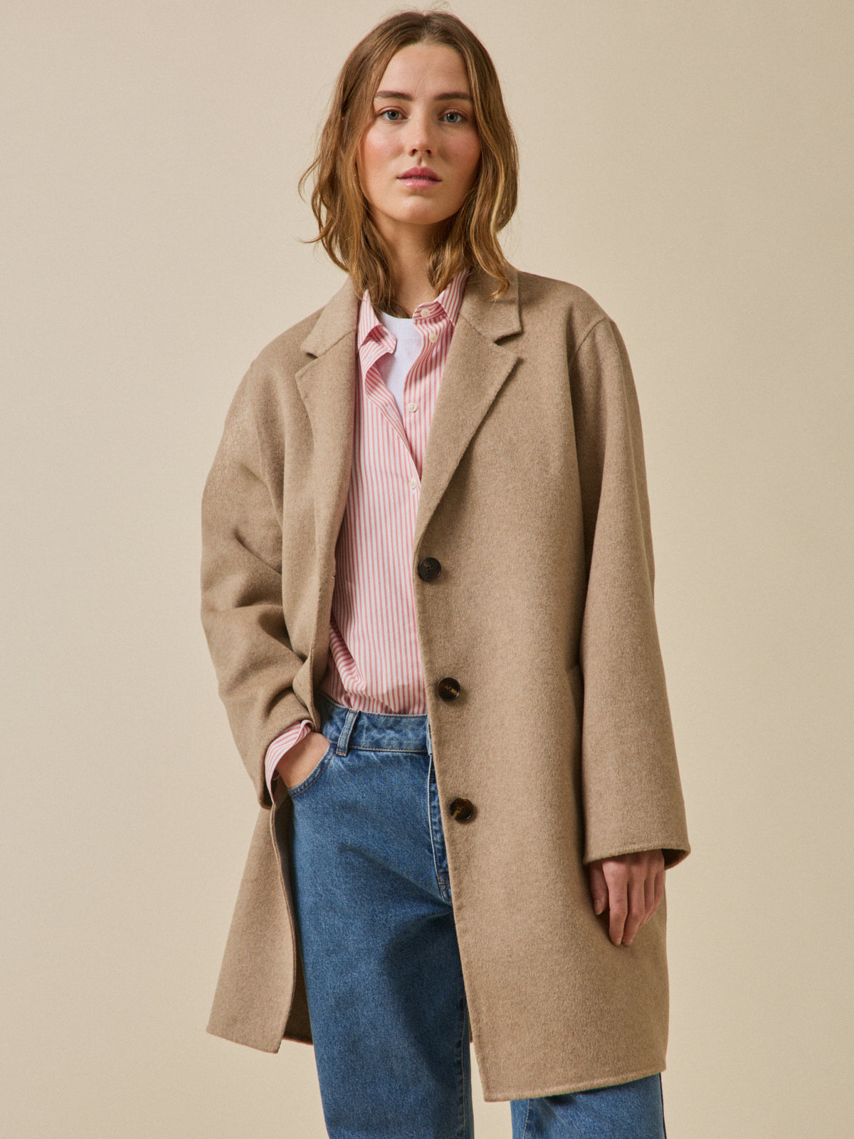 Women's double-sided woolen coat