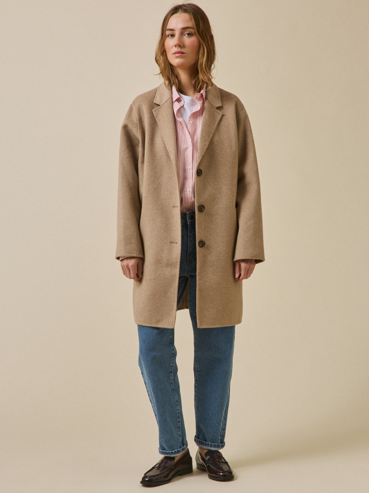 Women's double-sided woolen coat