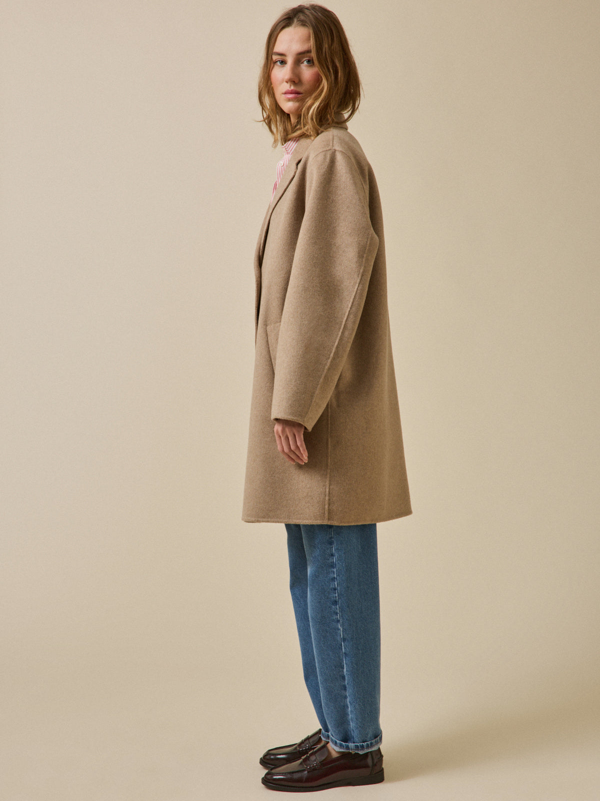 Women's double-sided woolen coat