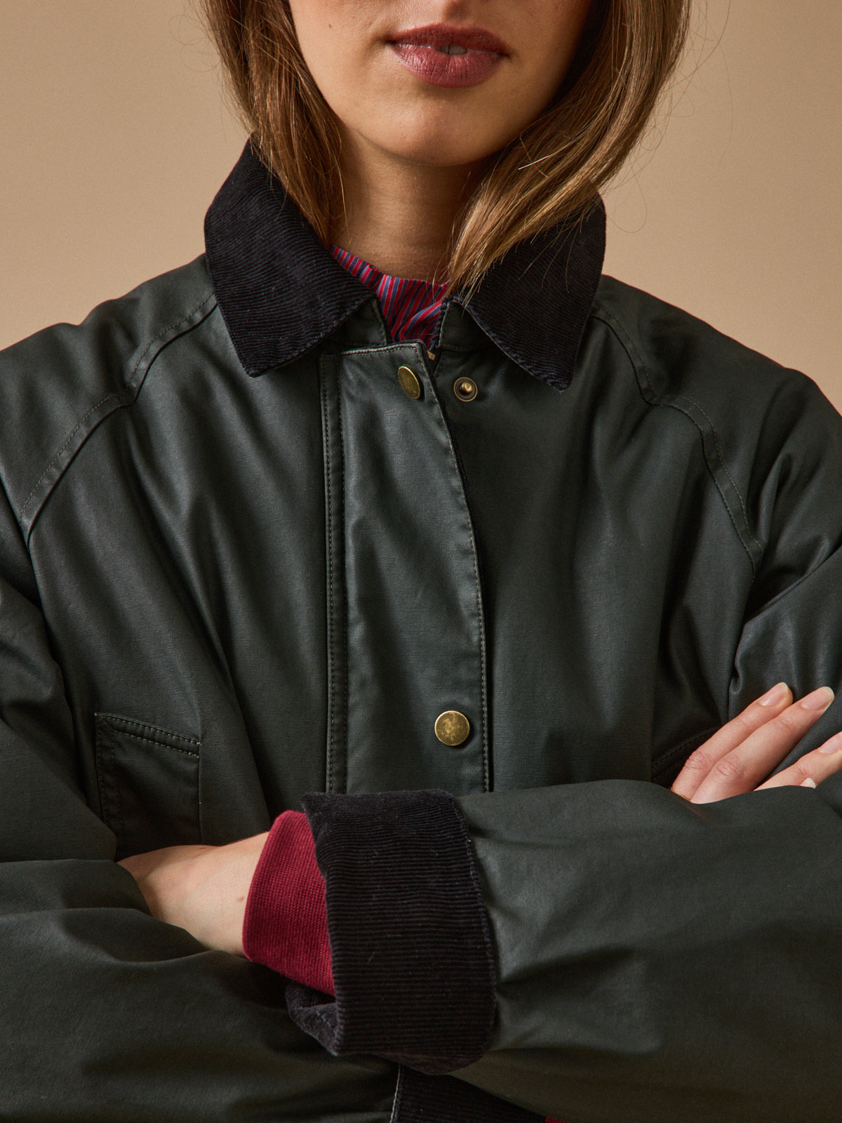 Veste femme coton enduit
