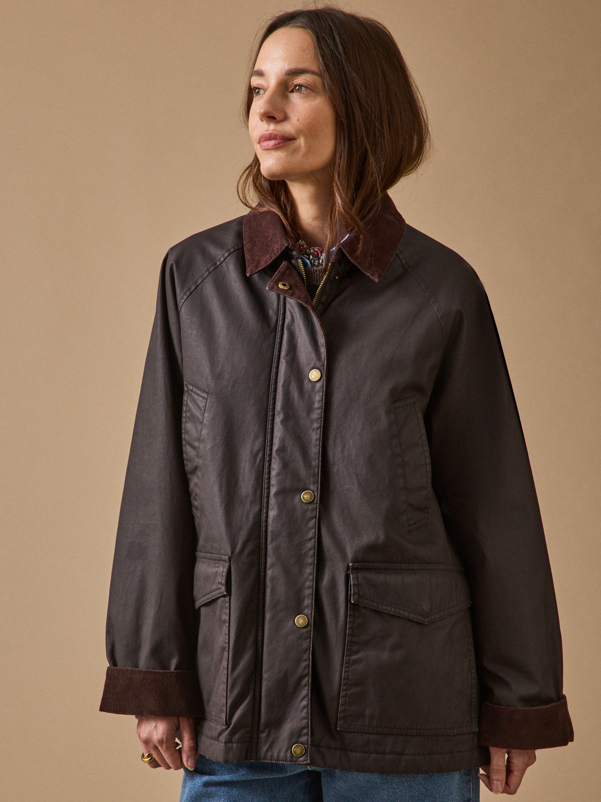 Veste femme coton enduit