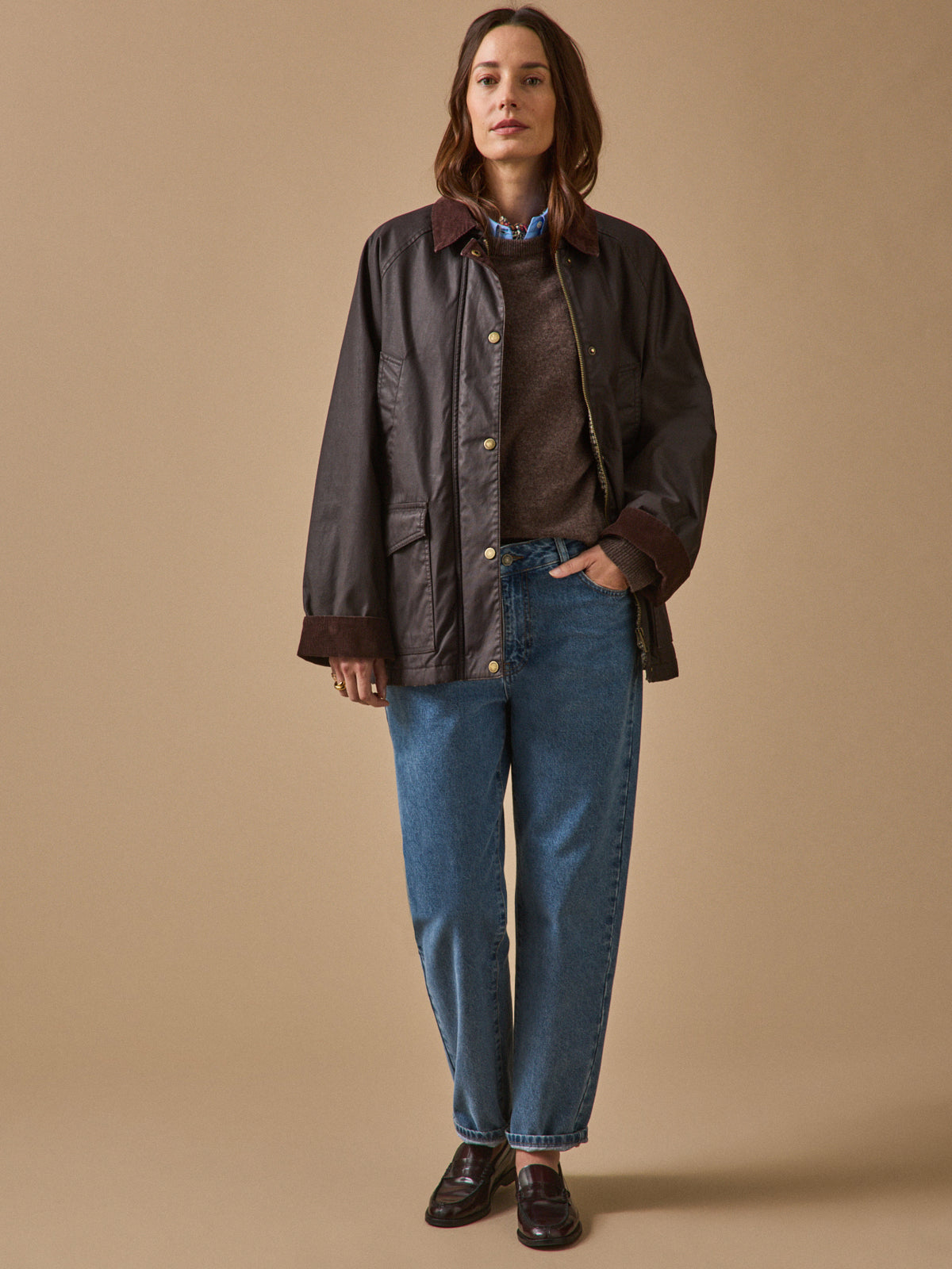 Veste femme coton enduit