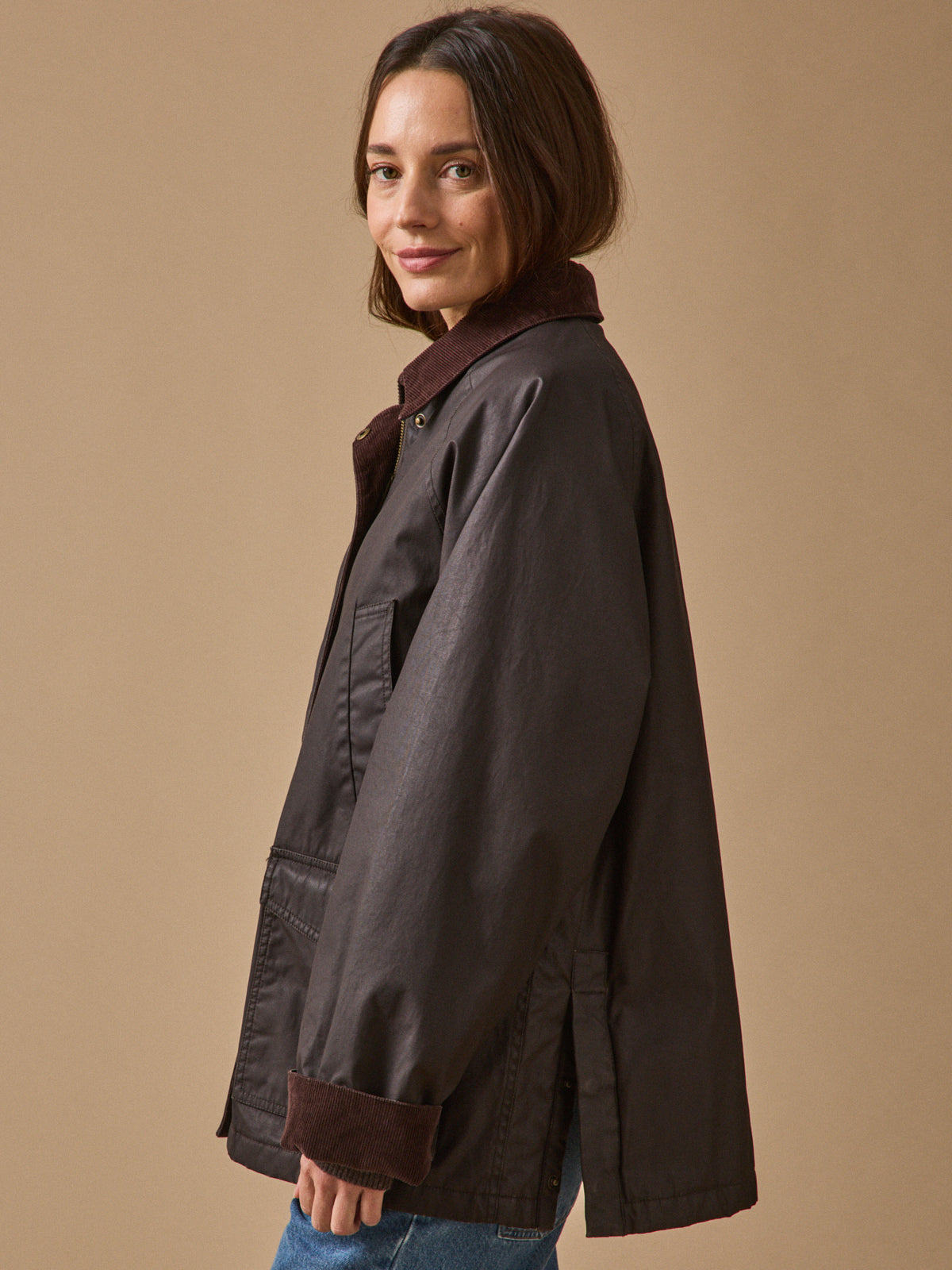 Veste femme coton enduit