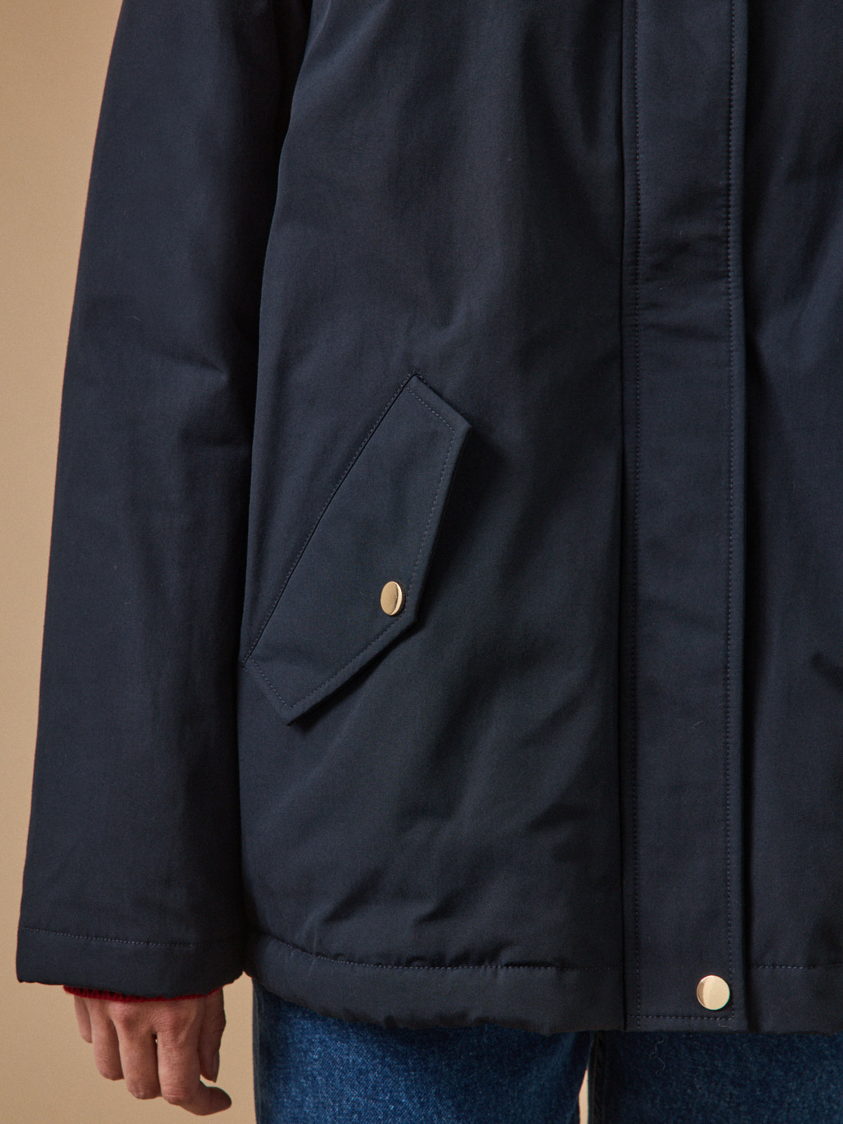 Parka courte femme doublée imitation fourrure