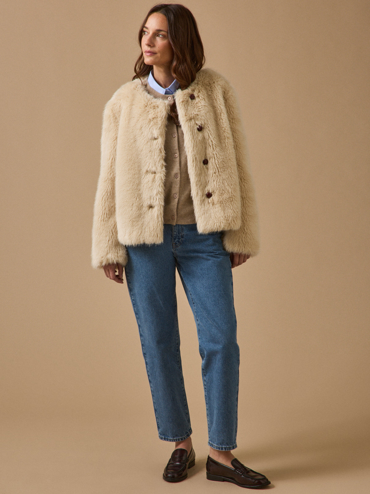 Manteau fausse fourrure* femme