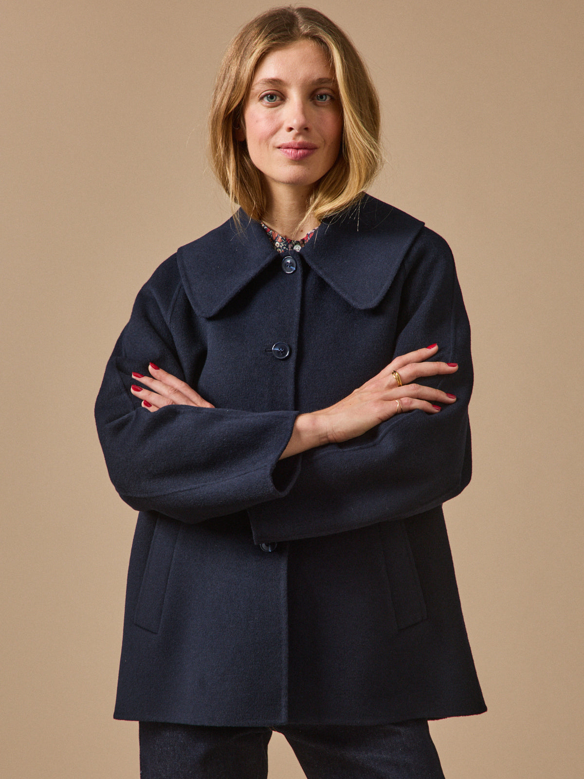 Manteau lainage double face femme