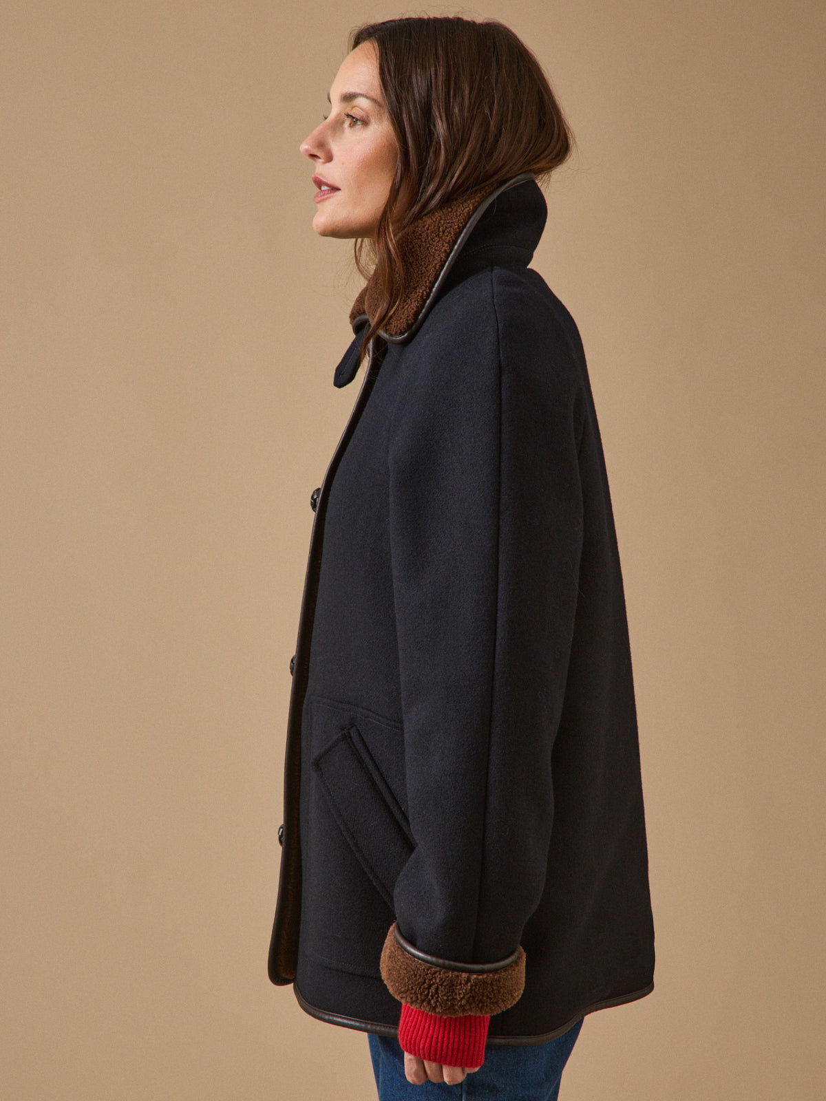 Manteau gansé intérieur sherpa femme