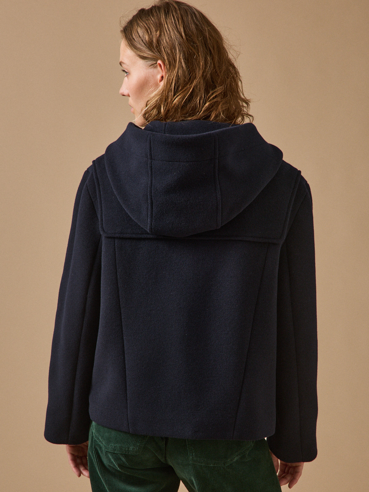 Women's short woolen pea coat