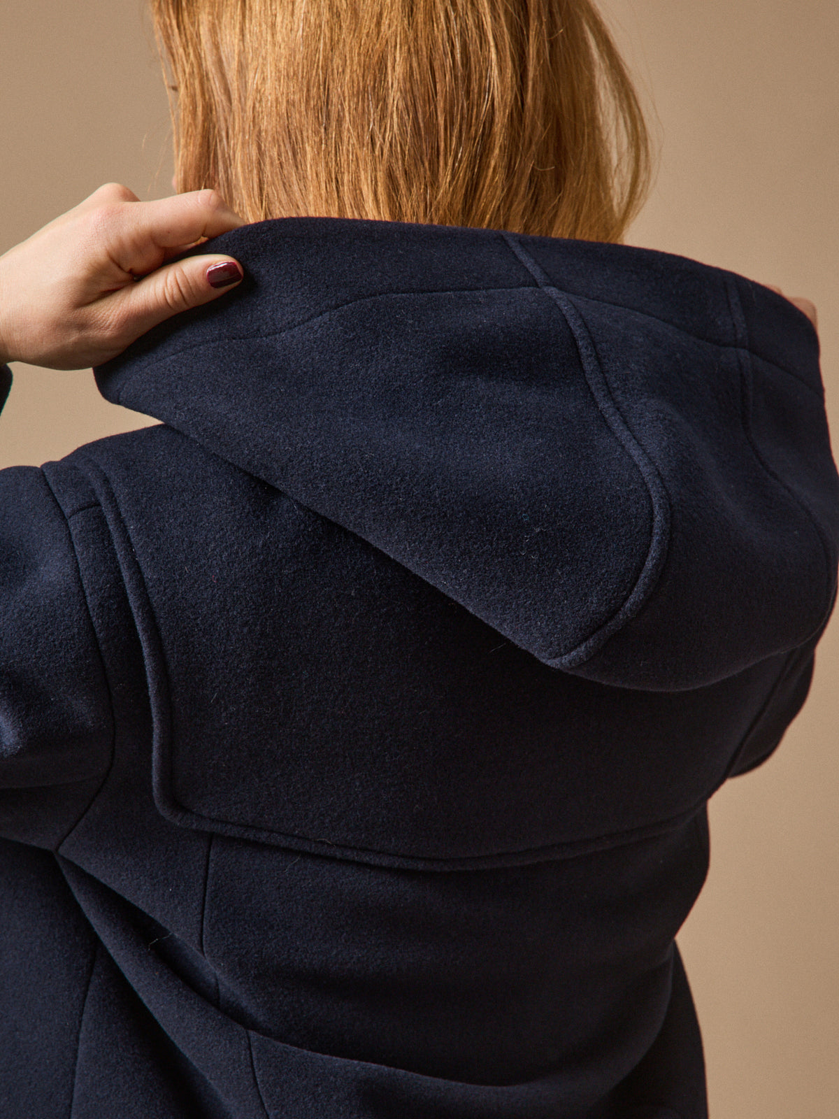 Women's short woolen pea coat