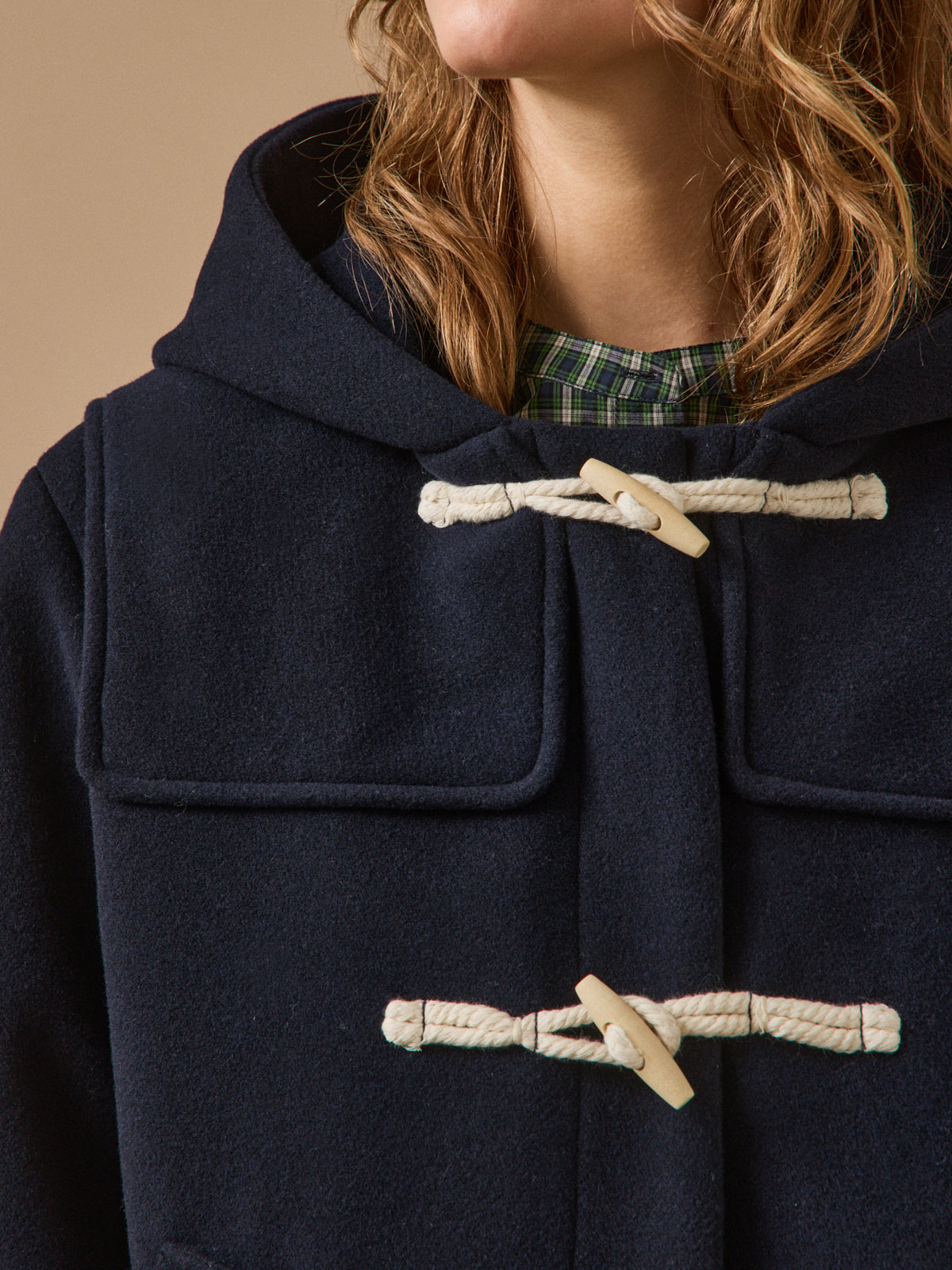 Women's short woolen pea coat