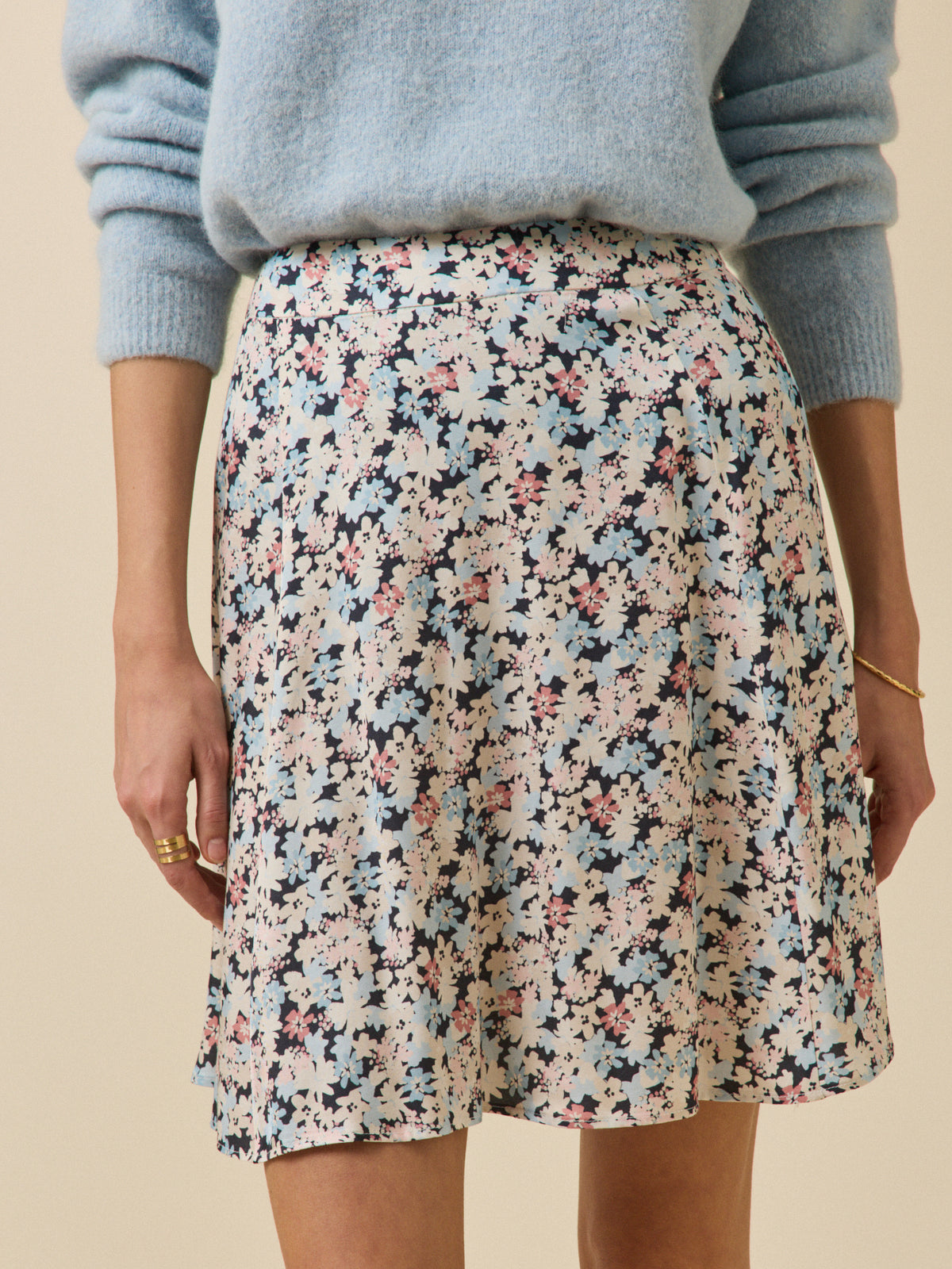 Jupe courte femme imprimé Fleurs Pop