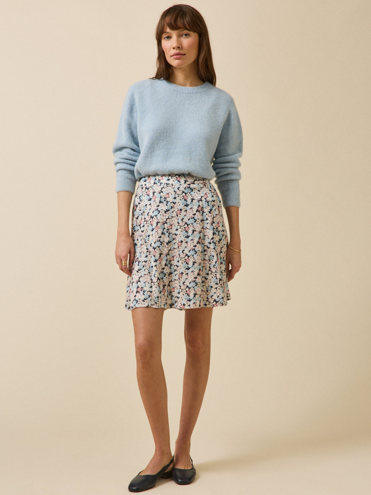 Jupe courte femme imprimé Fleurs Pop
