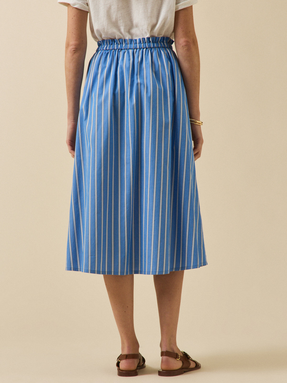 Jupe longue coton rayé femme