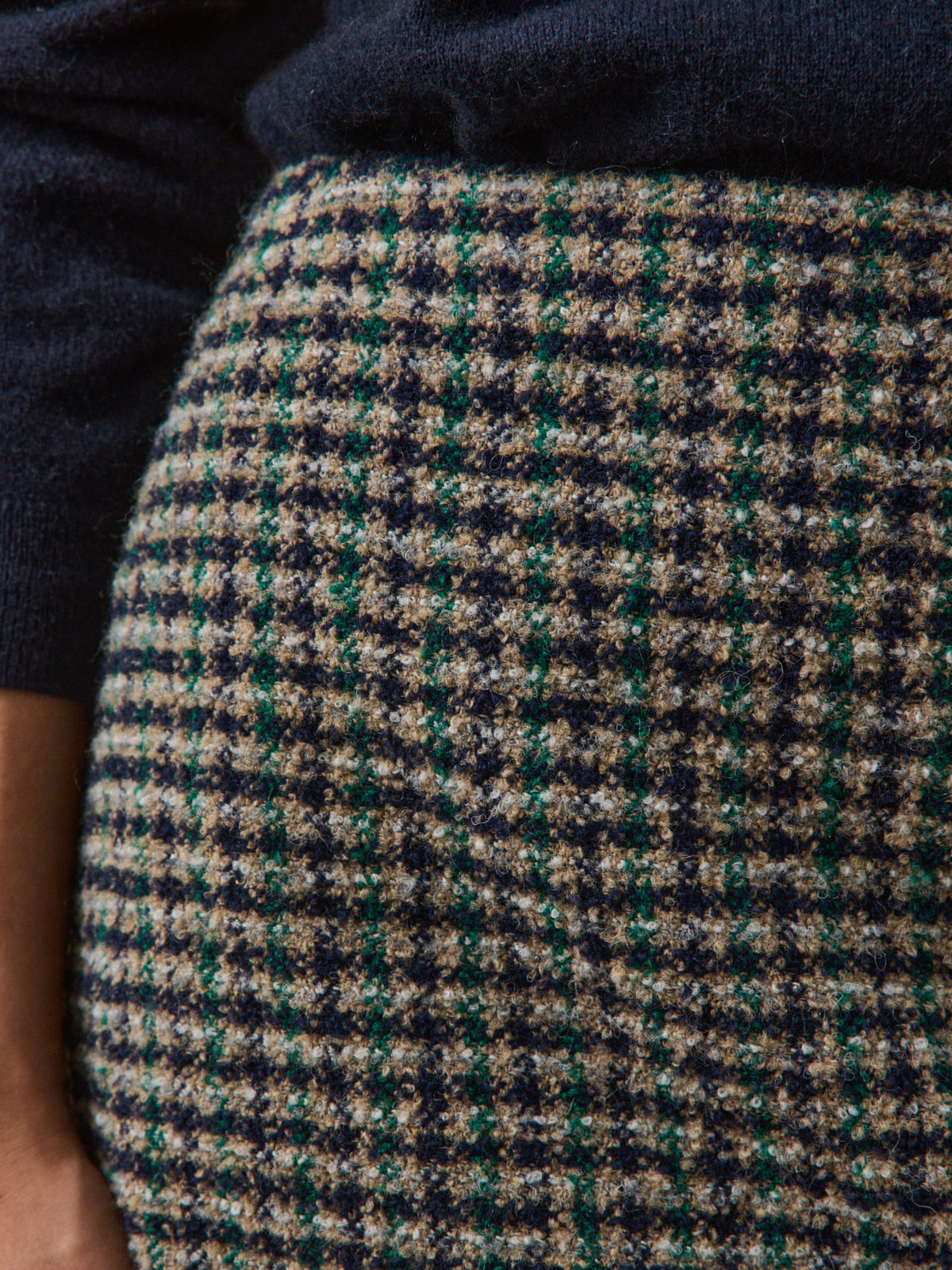 Jupe courte tweed carreaux femme