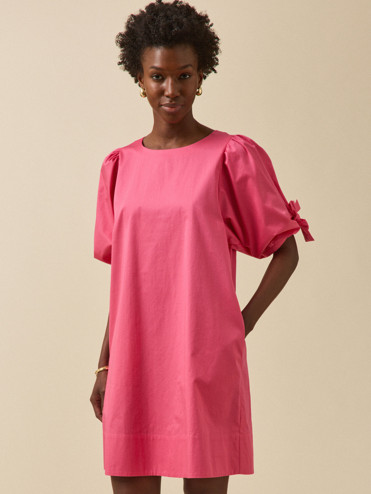 Robe courte cérémonie femme popeline satinée