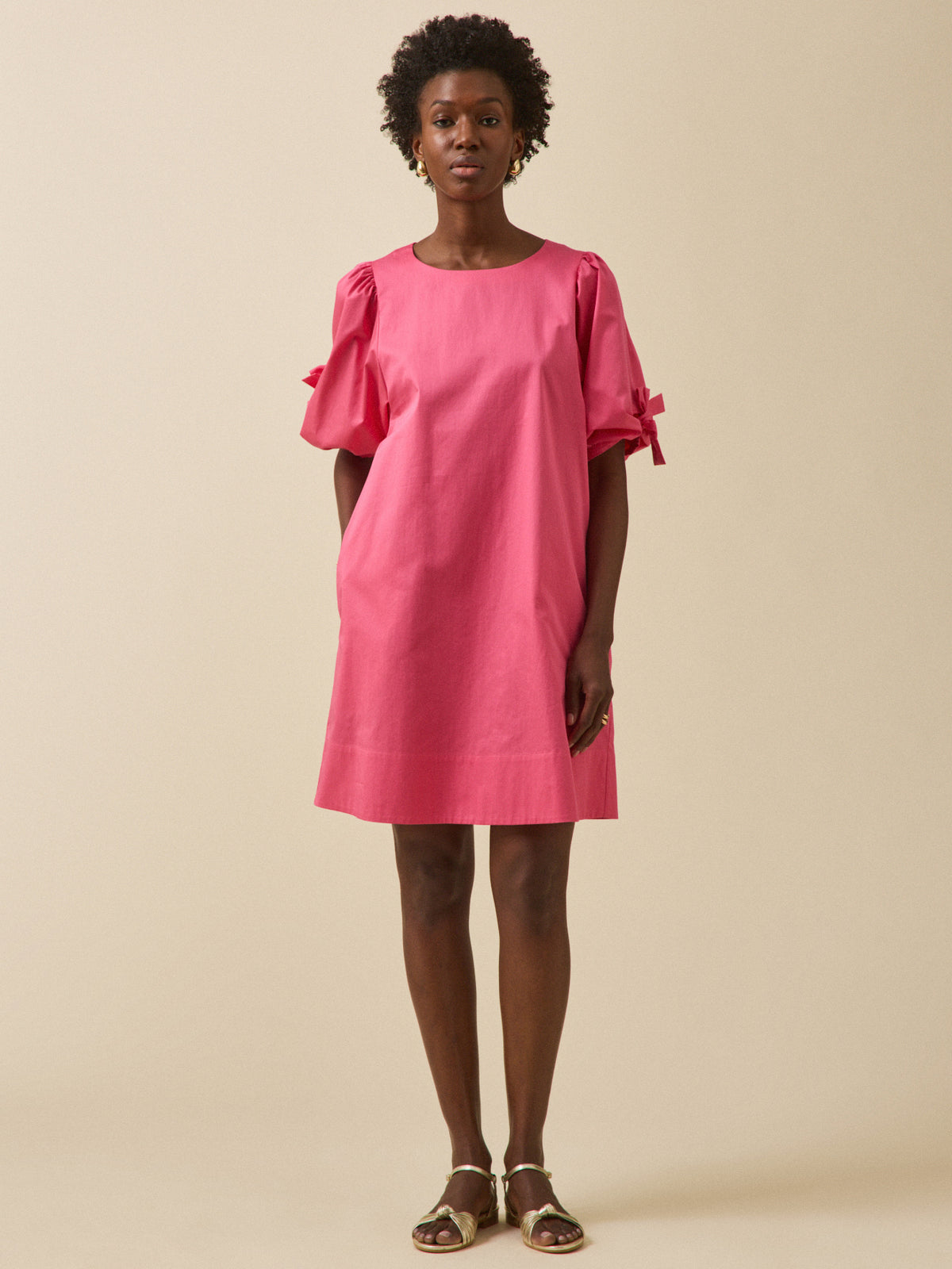Robe courte cérémonie femme popeline satinée