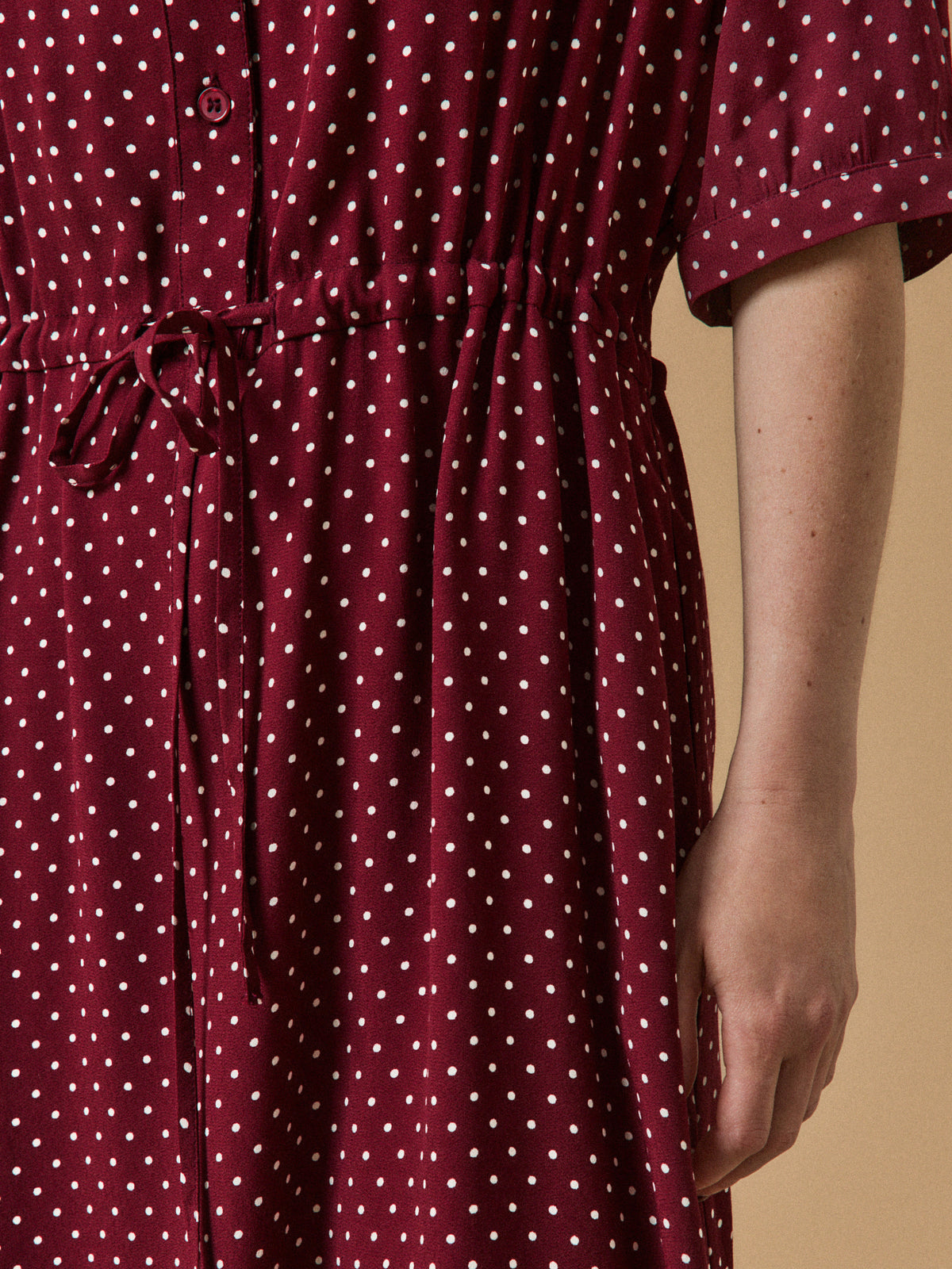 Robe sous genoux rétro femme imprimé pois