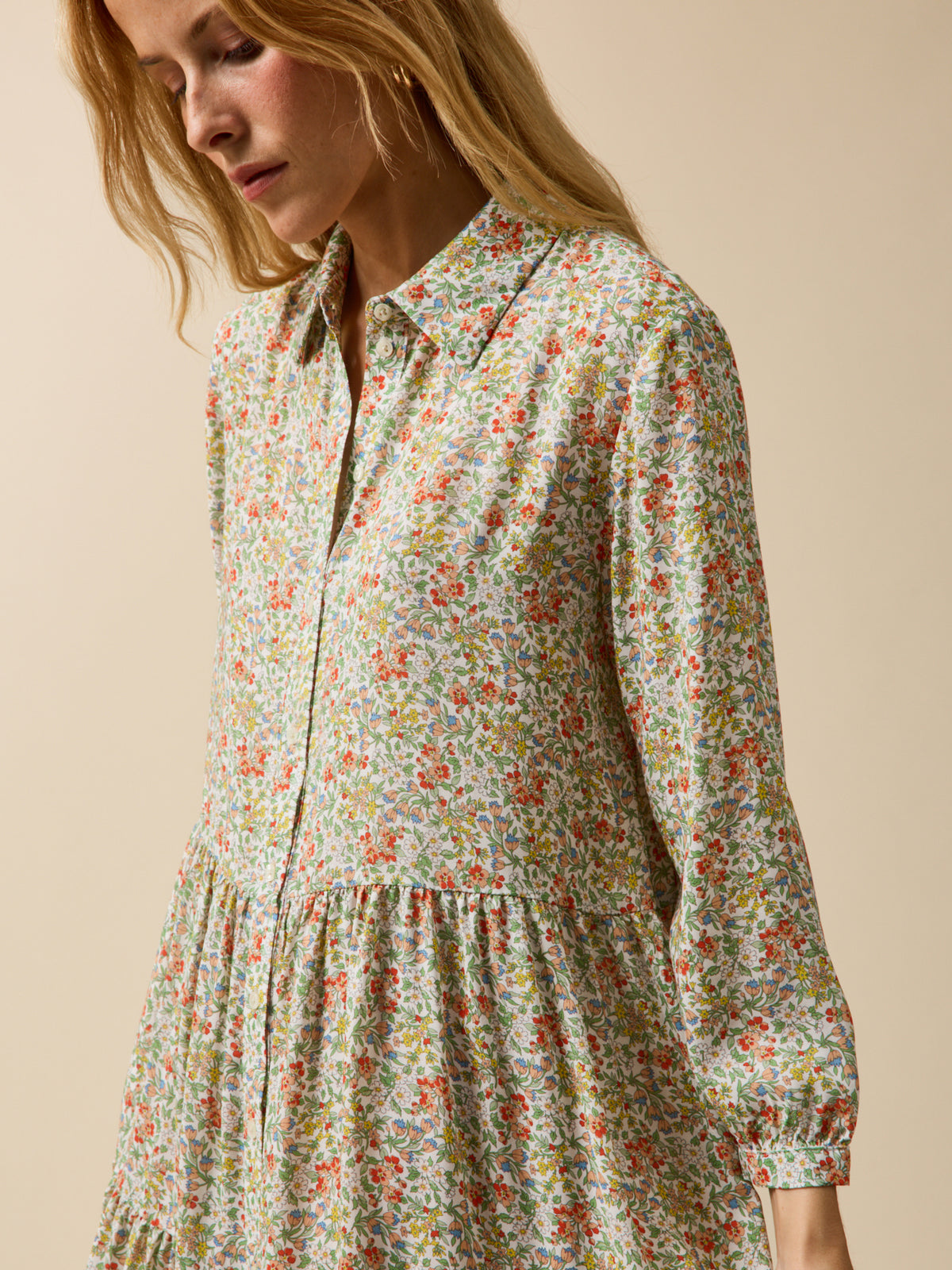 Women's short, ruffled dress made with Liberty fabric - The Limited Collection
