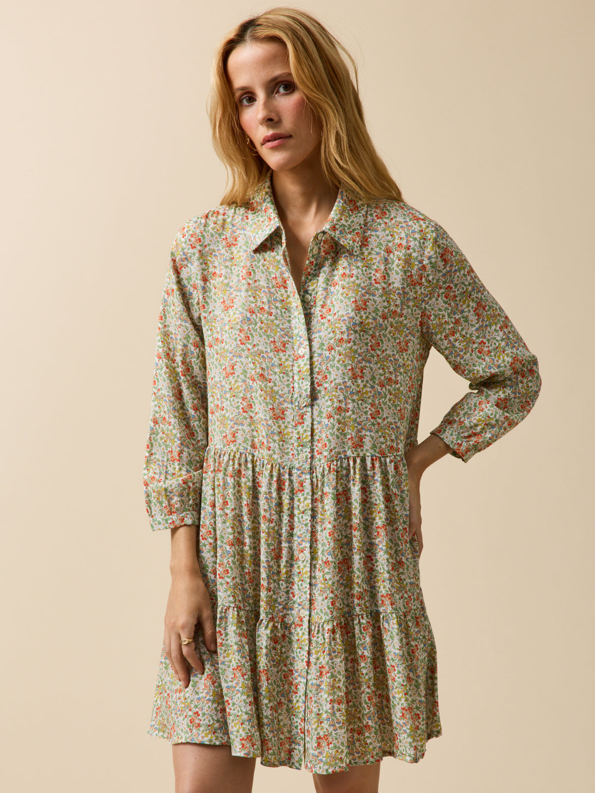 Robe courte volant femme tissu Liberty - Limited Collection