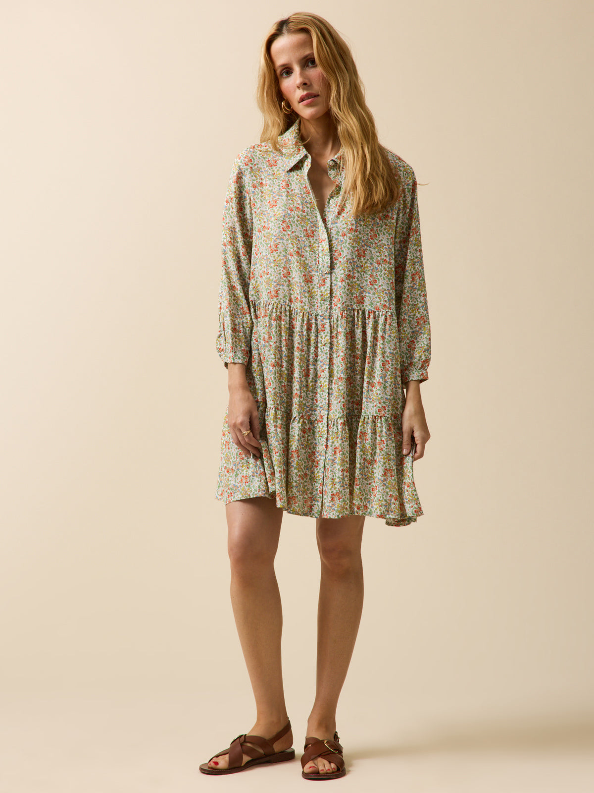 Women's short, ruffled dress made with Liberty fabric - The Limited Collection