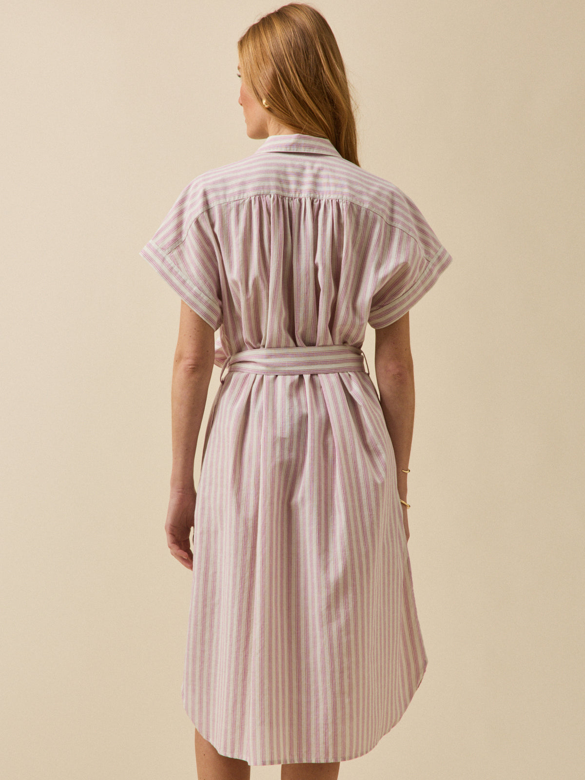 Robe sans manches femme coton rayé