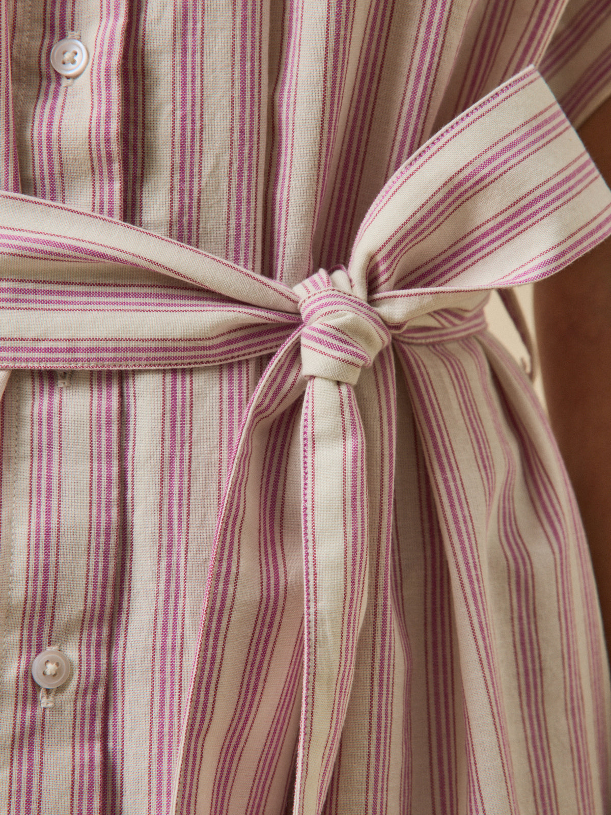 Robe sans manches femme coton rayé