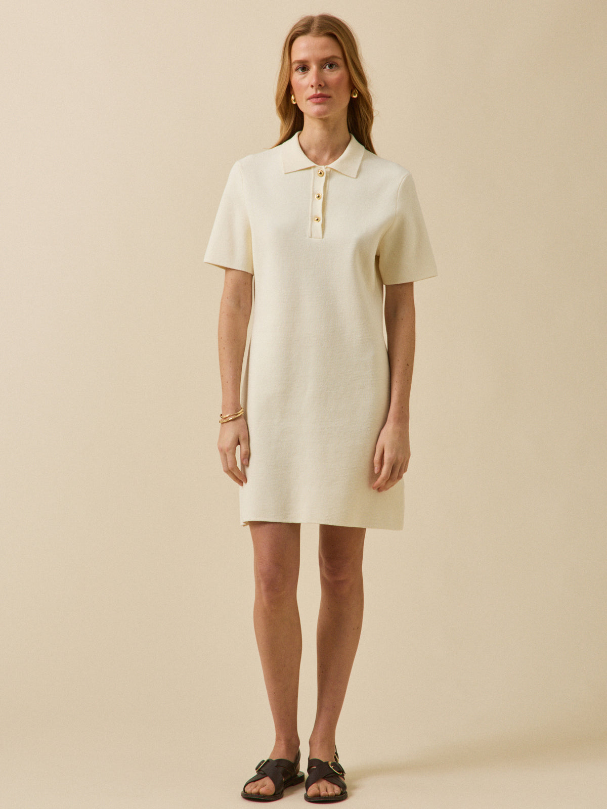 Robe polo courte maille milano femme