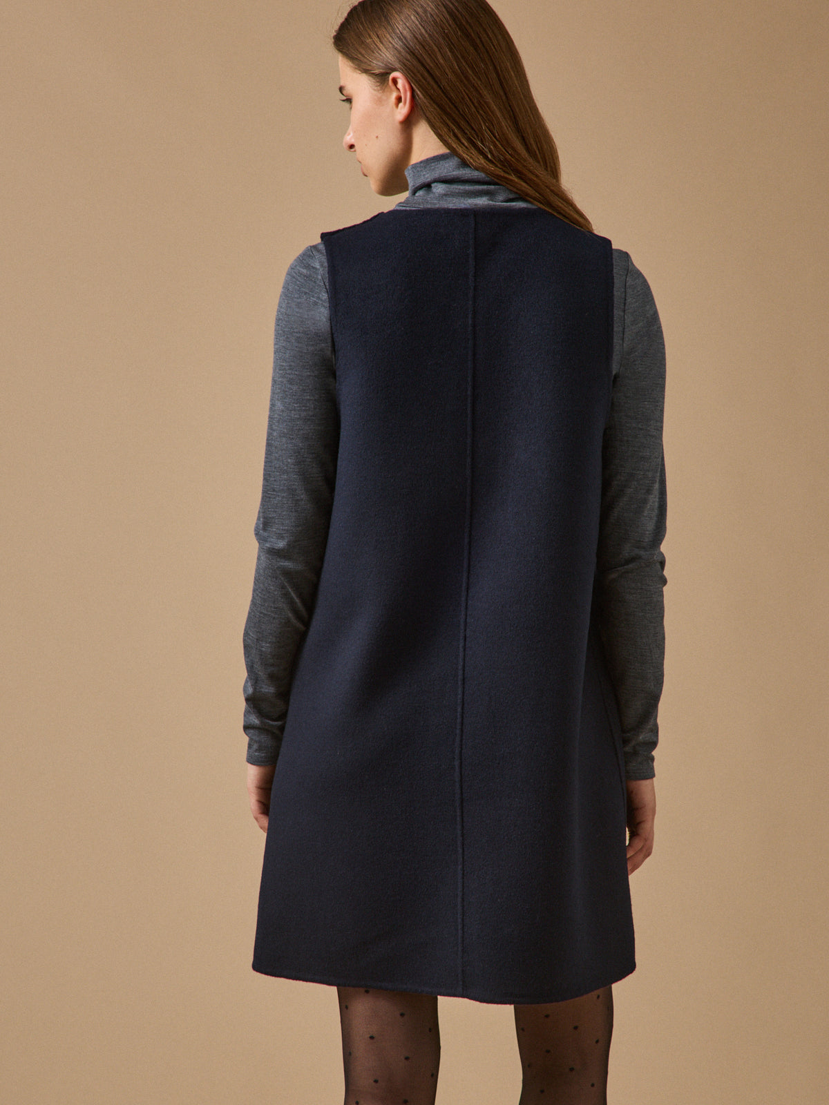 Robe courte lainage double face femme
