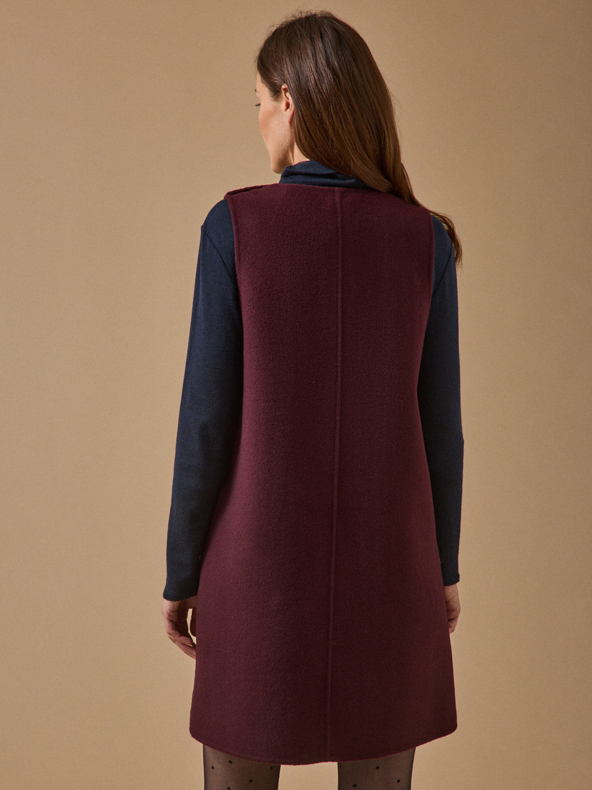 Women's double-sided short woolen dress