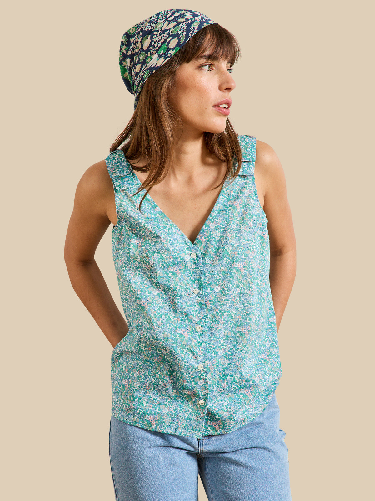 Women's sleeveless top made with Liberty fabric - The Limited Collection