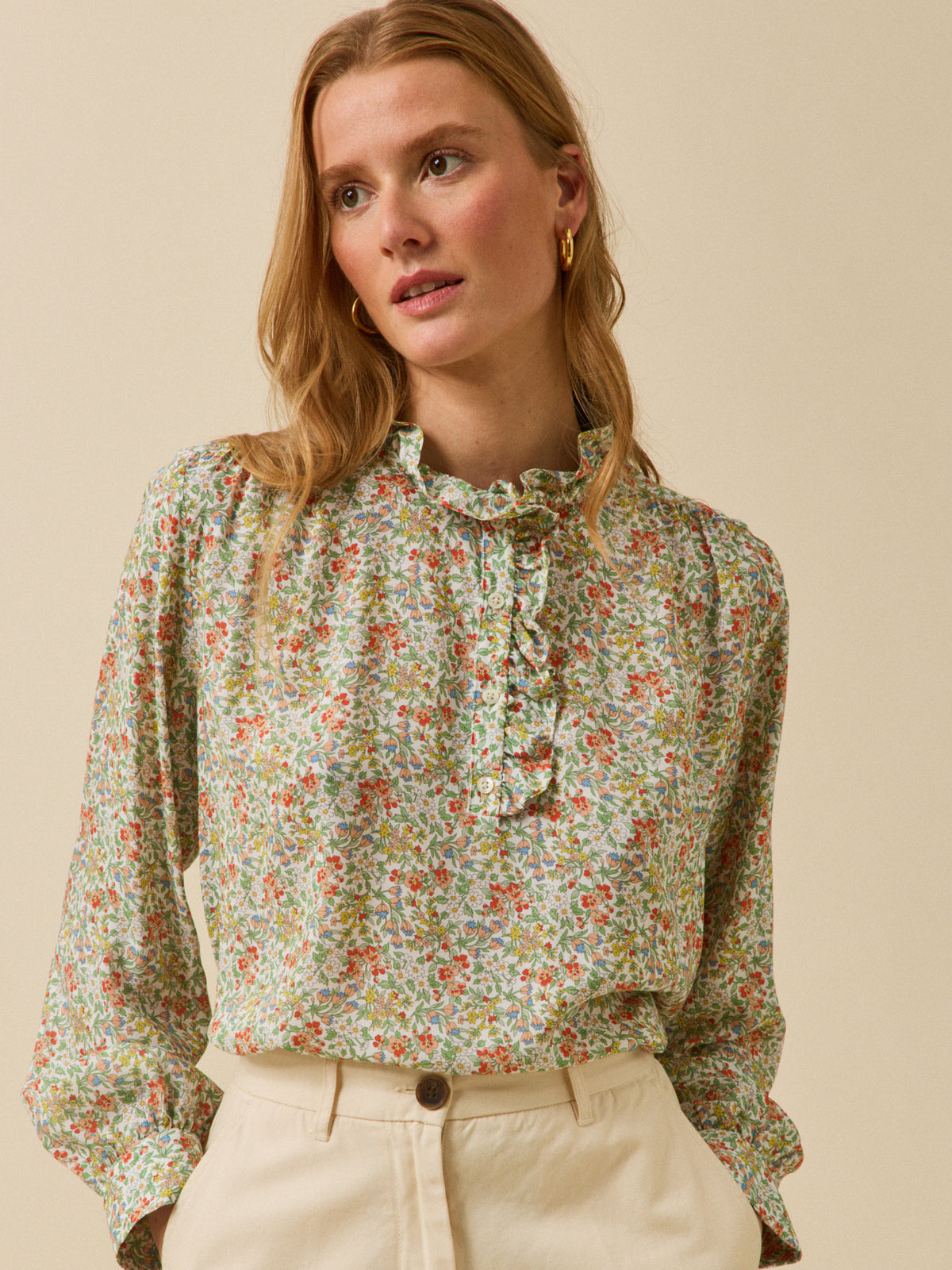 Blouse col volanté femme tissu Liberty - Limited Collection