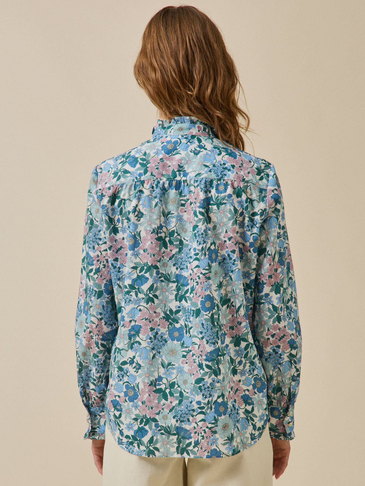 Women's ruffled collar shirt made with Liberty fabric - The Limited Collection