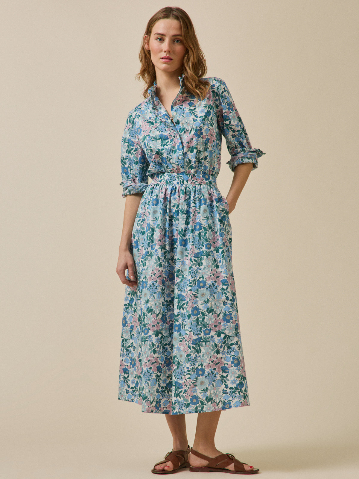 Women's ruffled collar shirt made with Liberty fabric - The Limited Collection