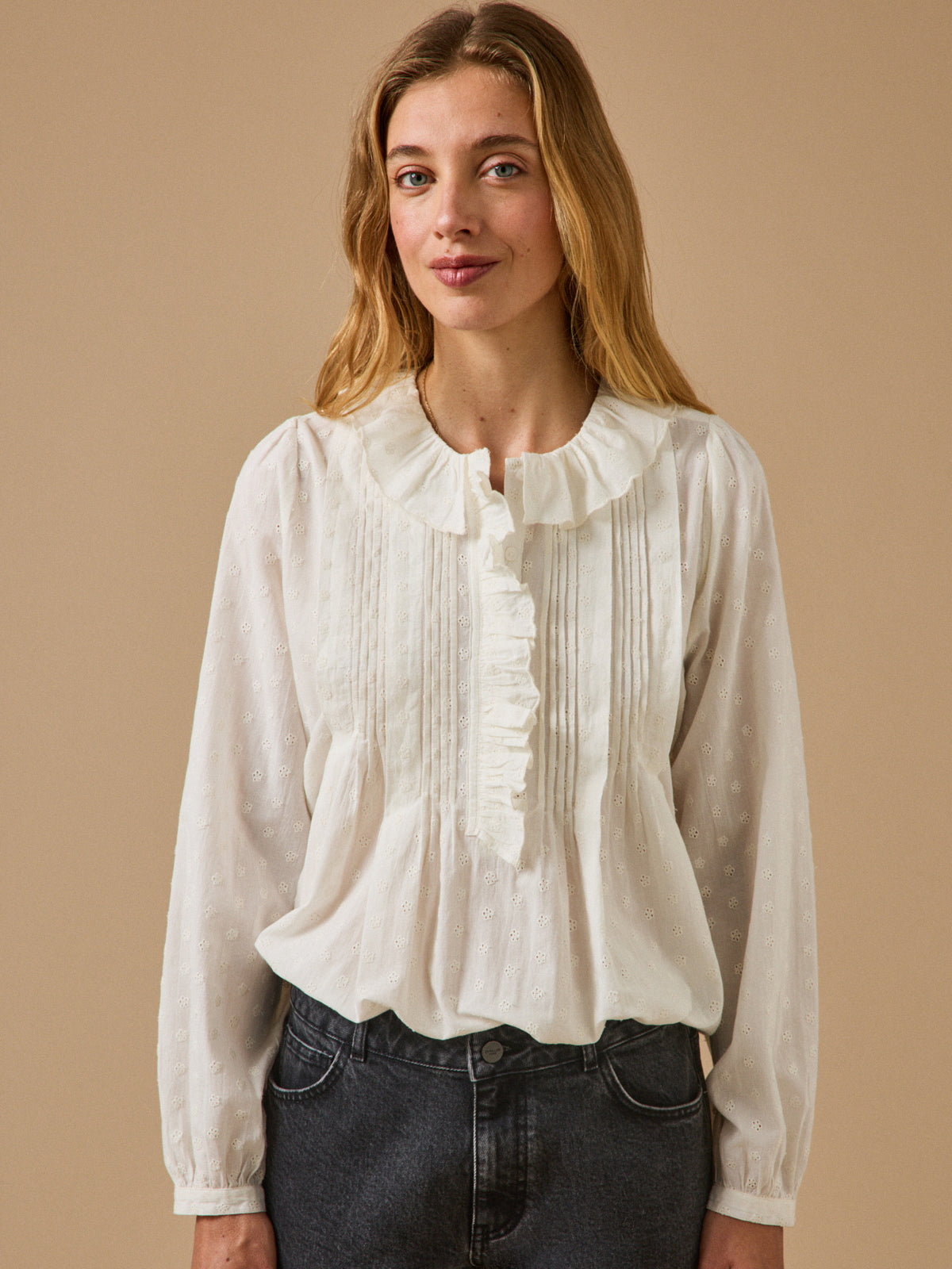 Blouse femme broderie anglaise