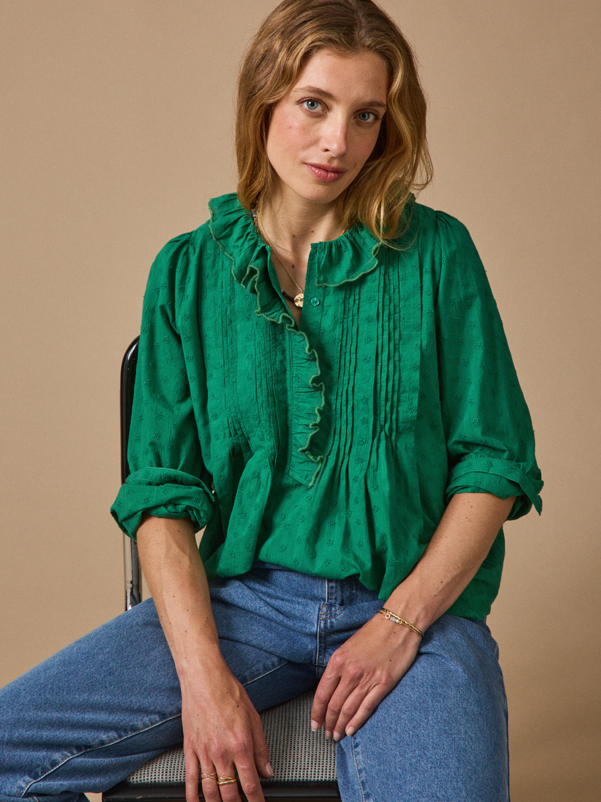 Blouse femme broderie anglaise